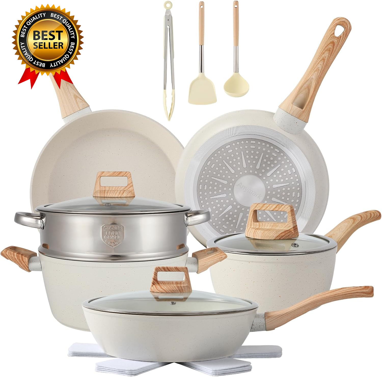 16PCS Pots and Pans Set Non Stick Cookware Set Nonstick with Cooking Set