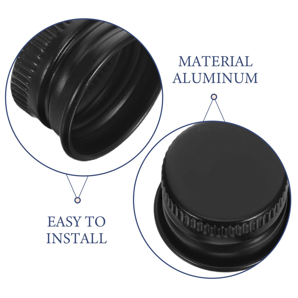 100pcs Aluminum Screw Caps: Leak Proof Glass Bottle Seal Caps, 0.7×0.5″ Metal