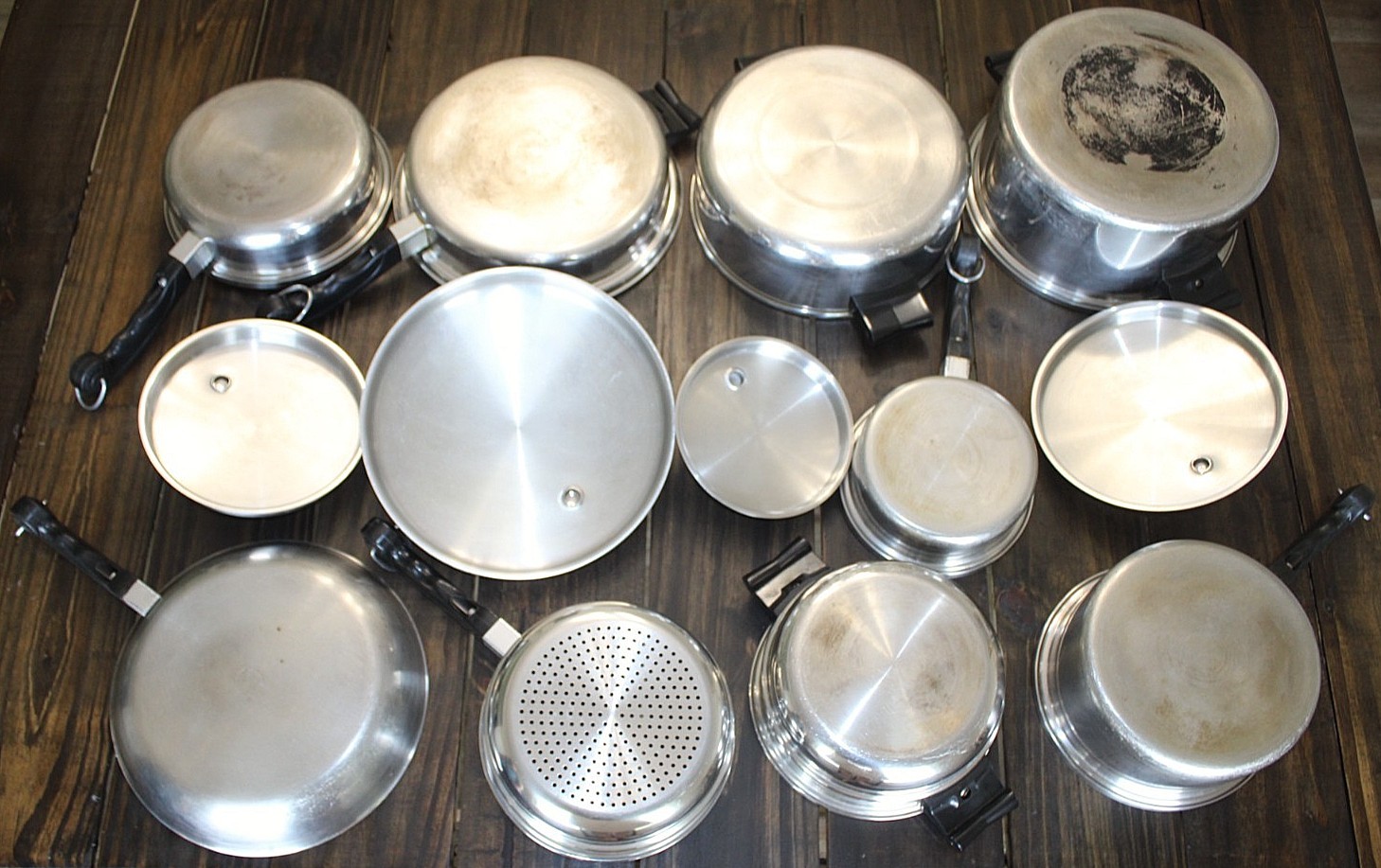 Saladmaster 13 Piece Set – T304S Stainless Steel – Vapo Cookware Pot Pan Skillet
