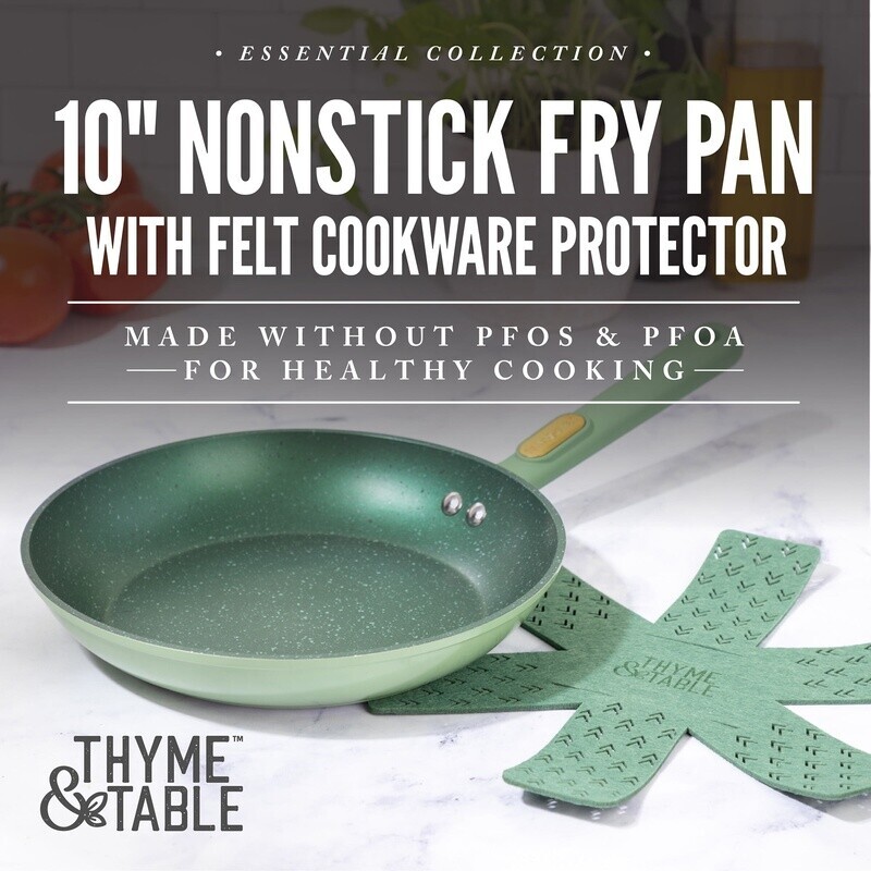 Granite Collection 10″ Fry Pan Non Stick Green Durable Aluminum Stainless Steel