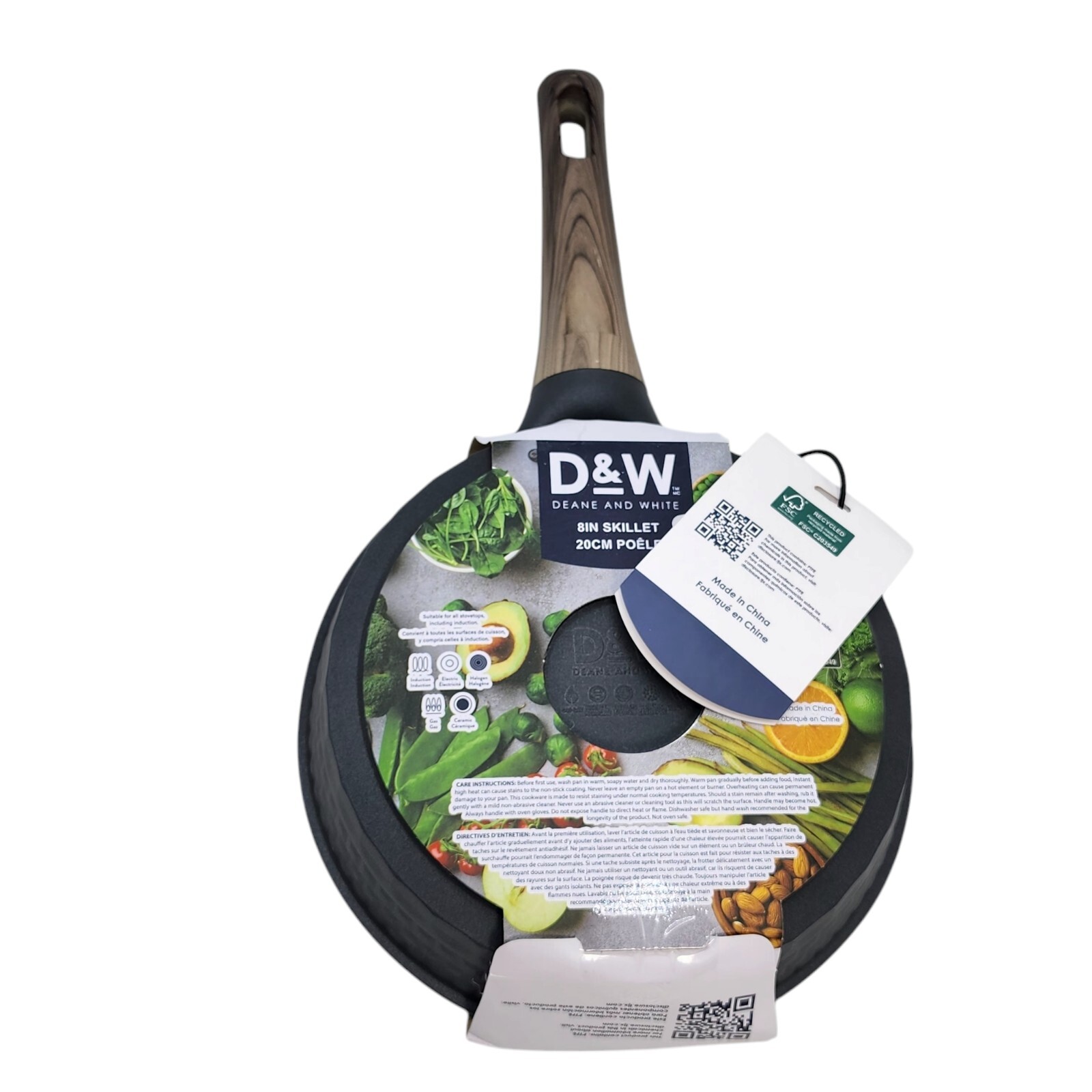 D&W Deane And White Cookware 8inch Frying Pan Skillet Nonstick Interior Charcoal