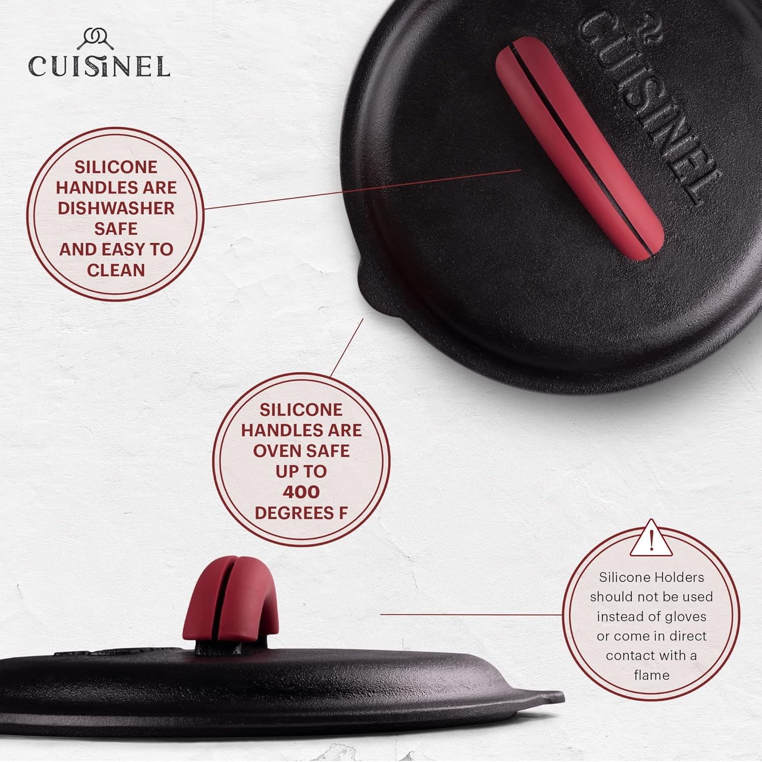 Cuisinel Cast Iron Lid – Fits 8″-Inch / 20.32cm Lodge Skillet