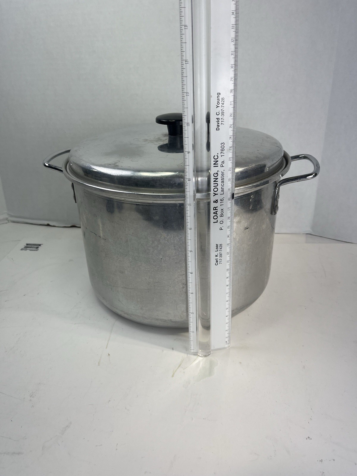VTG Aluminum Double Handled Stock Pot Large See Pics X B
