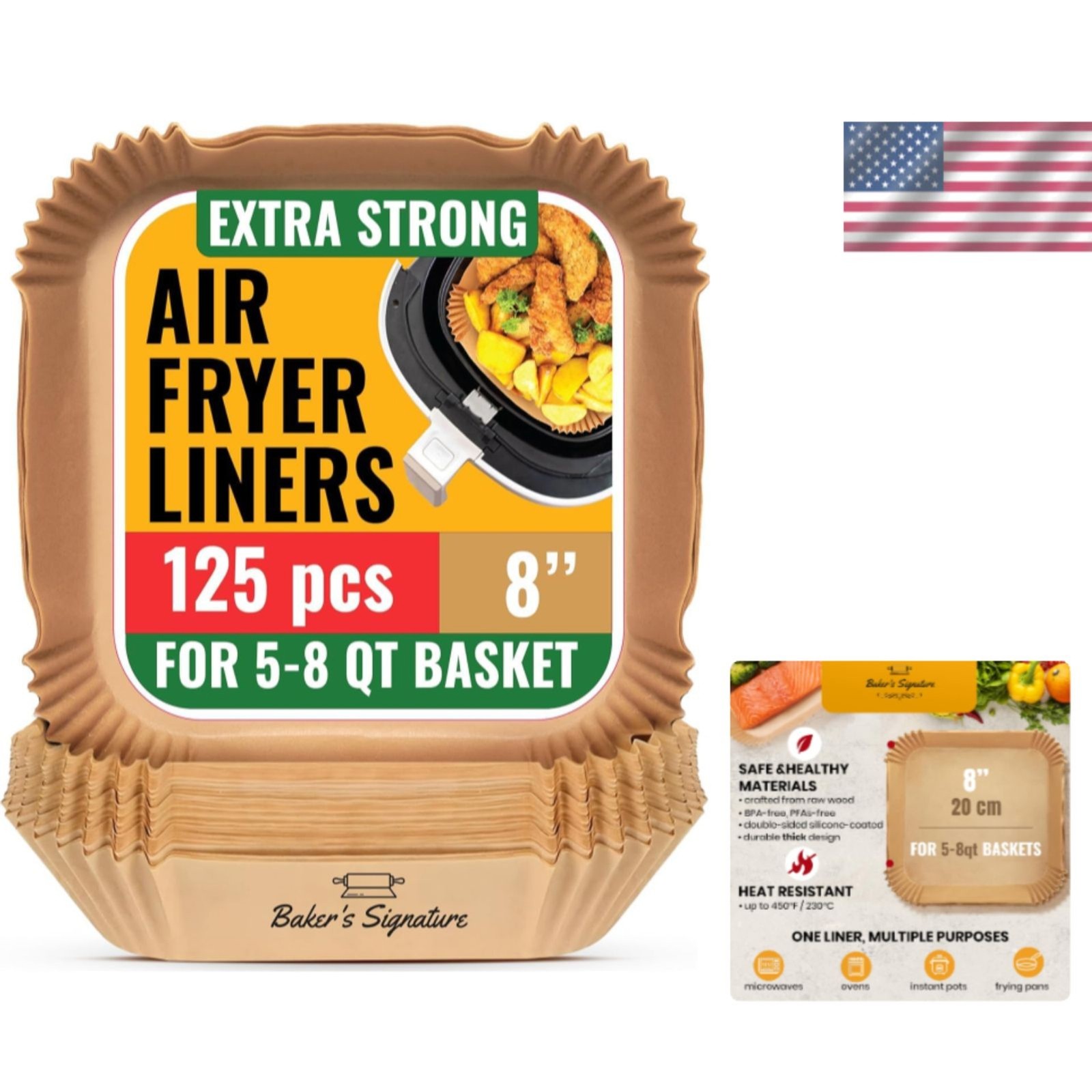 Air Fryer Parchment Liners 125 Pack Disposable Non Stick