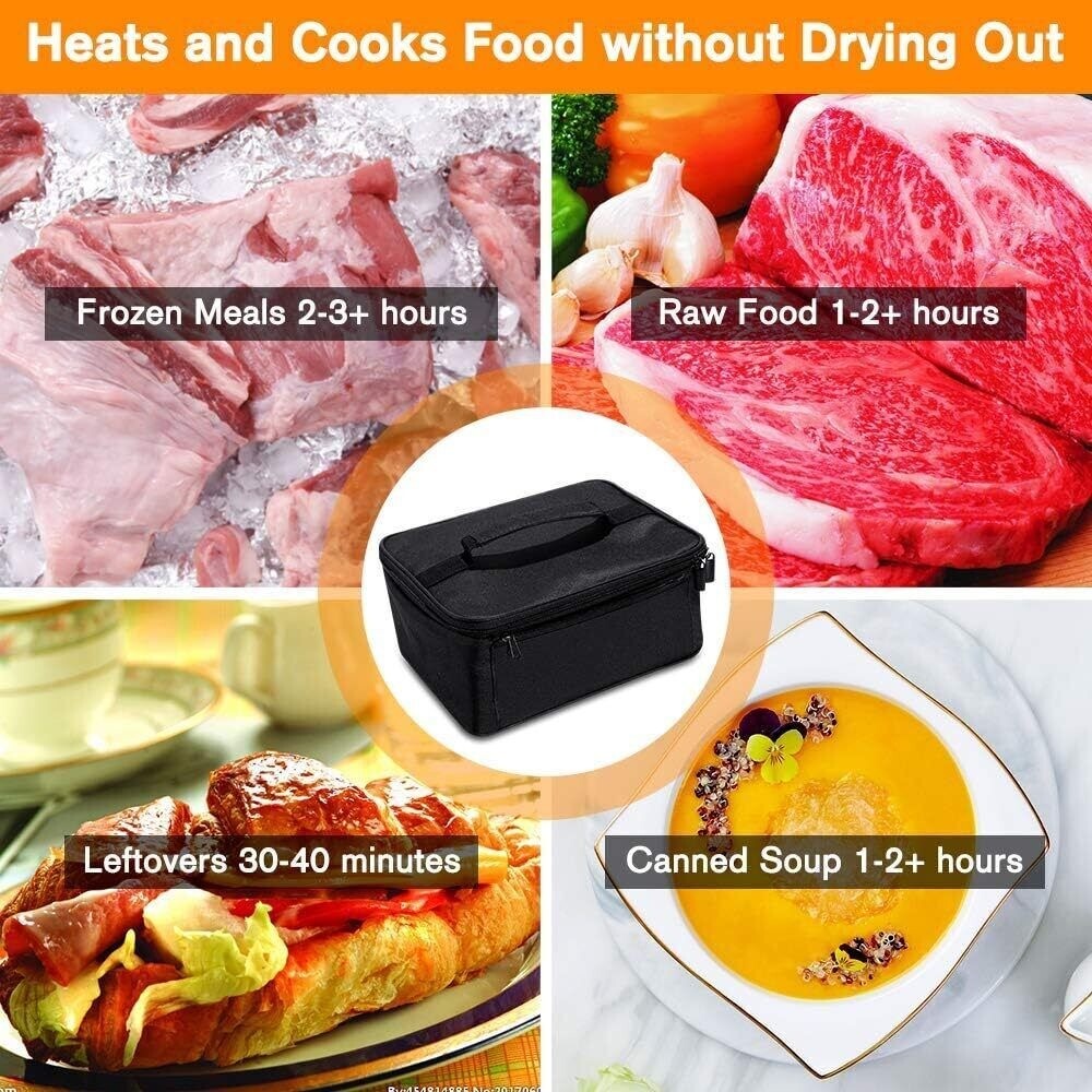 110V Lunch Bag Portable Electric Heating Lunch Box Office Mini Microwave Oven