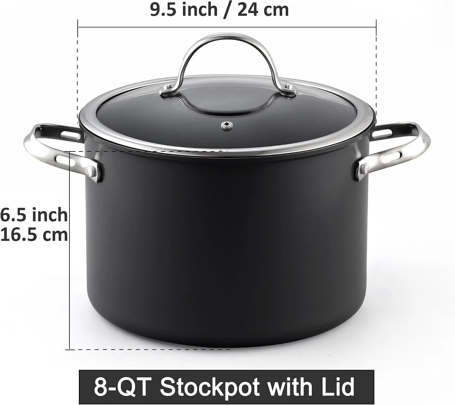 Stylish 8 Quart Dutch Oven with Hard Anodized Nonstick Coating-Limited Induction