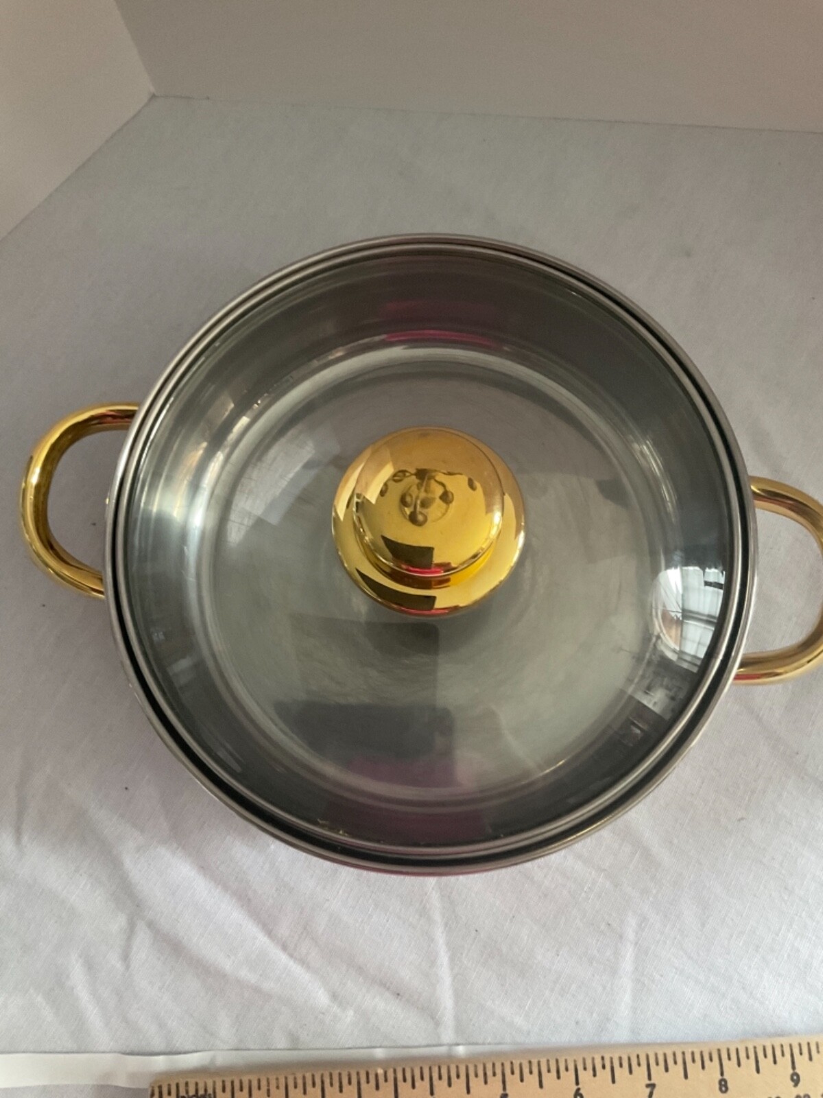 Cuisine cookware stainless steel 8 1/2 inch cooking pot with lid double handle