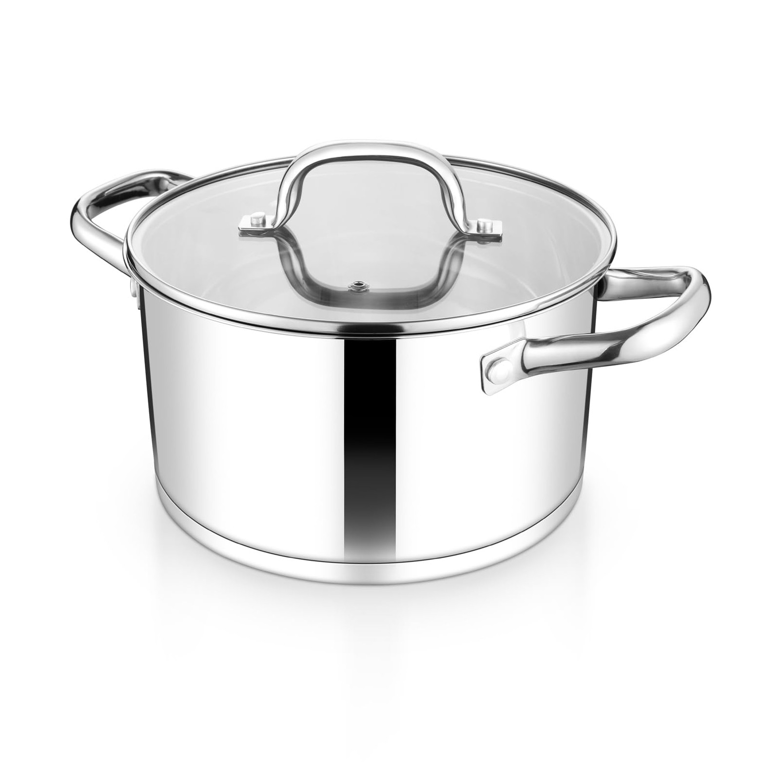 TeamFar 5 QT Stock Pot, Tri-ply Bottom Stainless Steel Stockpot Cooking Soup Pas