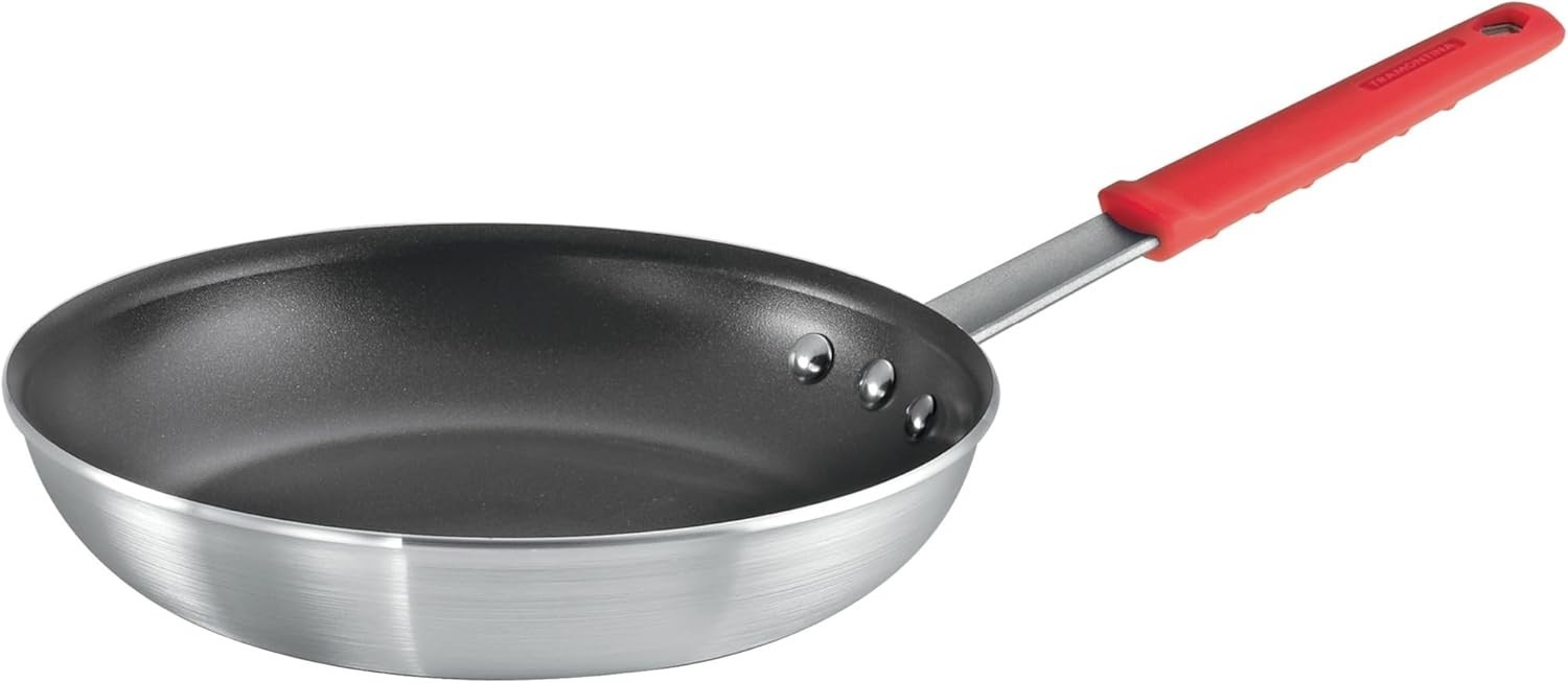 10-Inch Professional Nonstick Frying Pan, Red Handle