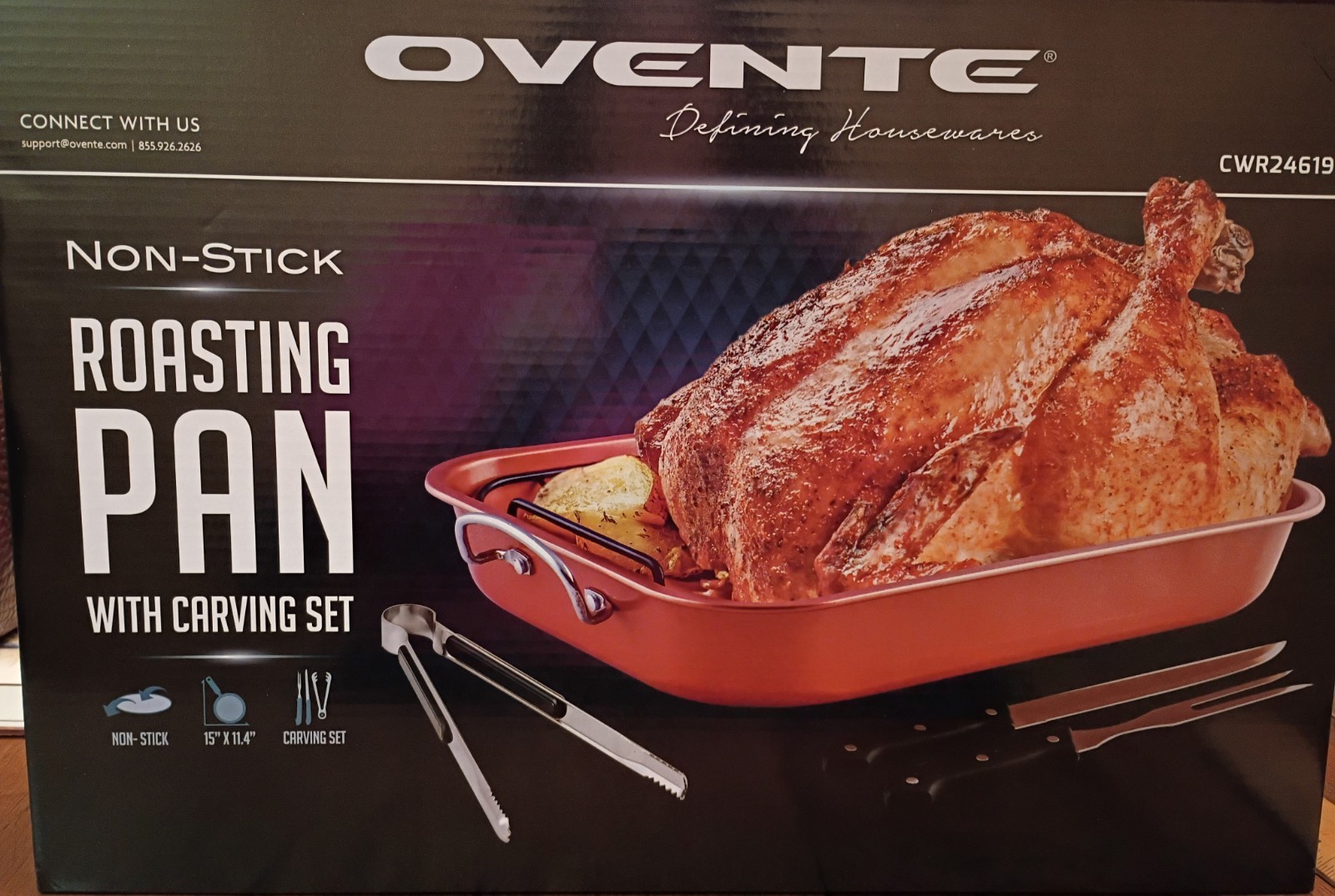 NIB OVENTE ROASTING PAN INCLUDING UTENSILS