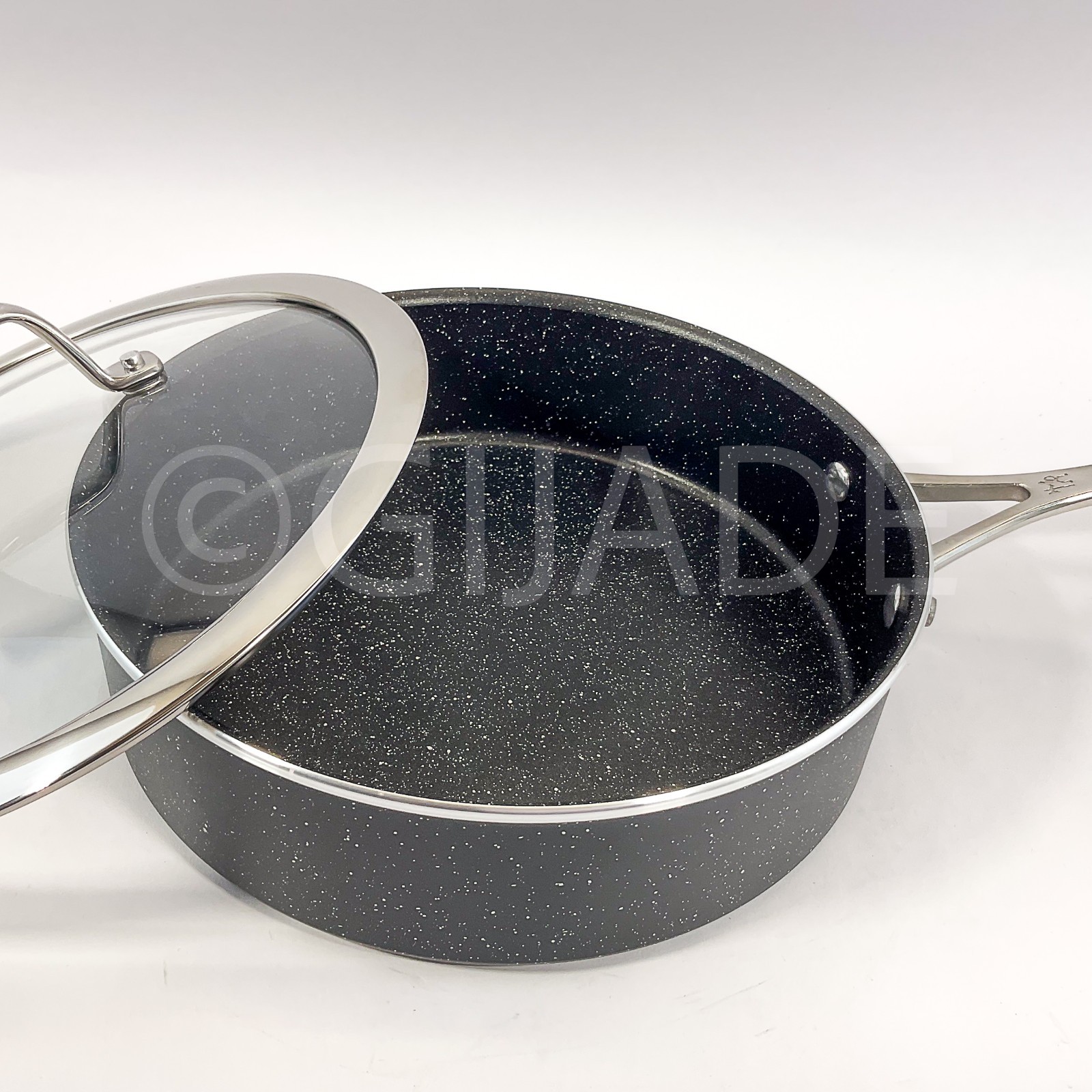 Henckels Made in Italy, Granitium Notte 3-Qt Stockpot /Soup Pot & Glass Lid New
