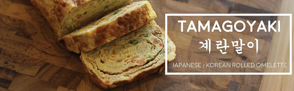 Tamagoyaki Japanese Omelette Pan/Egg Pan Skillet, PFOA-Free, Dishwasher Safe,