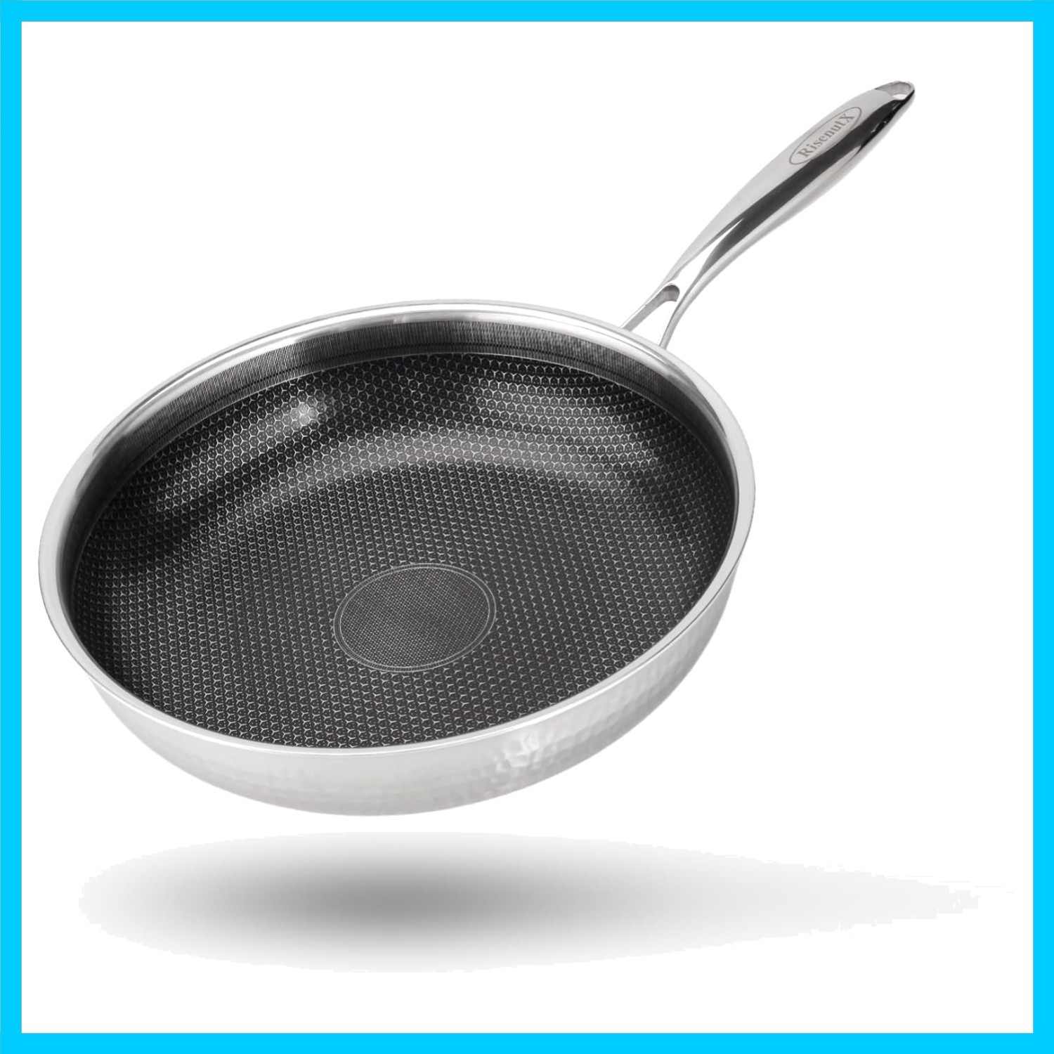 Hybrid 12 inch Stainless Steel Non Stick Skillet,Frying Pans Nonstick, PFOA F…