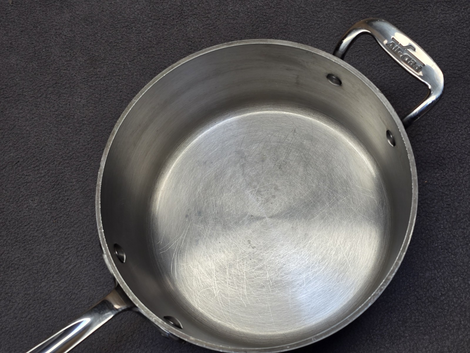 Vintage All Clad Master Chef 2 Stainless Steel 3-1/2 Qt Sauce Pan And Lid