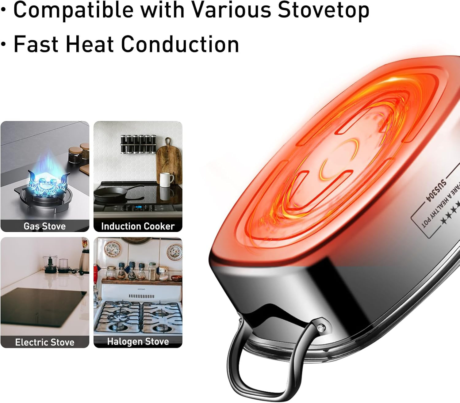 2-Tier Stainless Steel Fish Steamer & Stockpot – Multi-Use Cooking Set