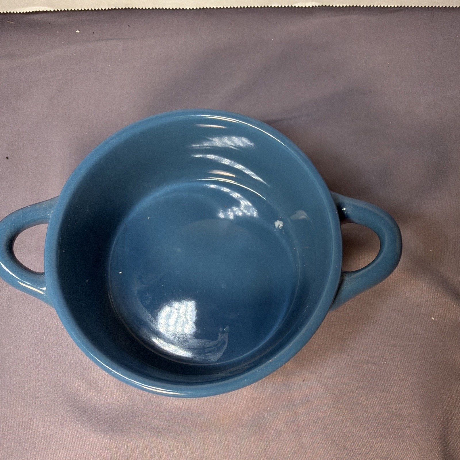 Pioneer Woman Blue & White Fancy Flourish Mini Cocotte w/Lid 16 oz 4.5” See Pics