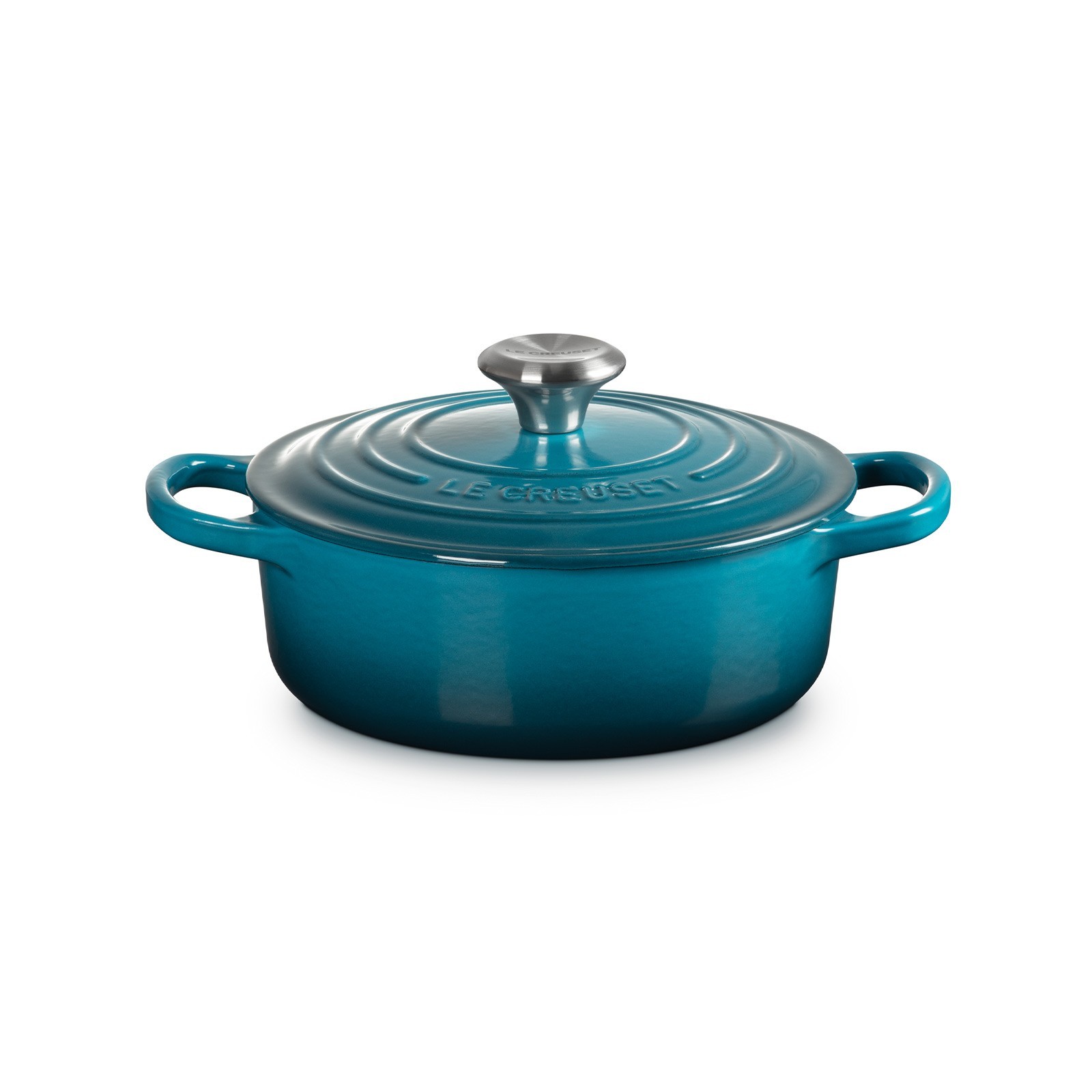 Le Creuset Cast Enamel Pot Cocotte Japonaise 18cm 1.5L Deep Teal Silver Knob
