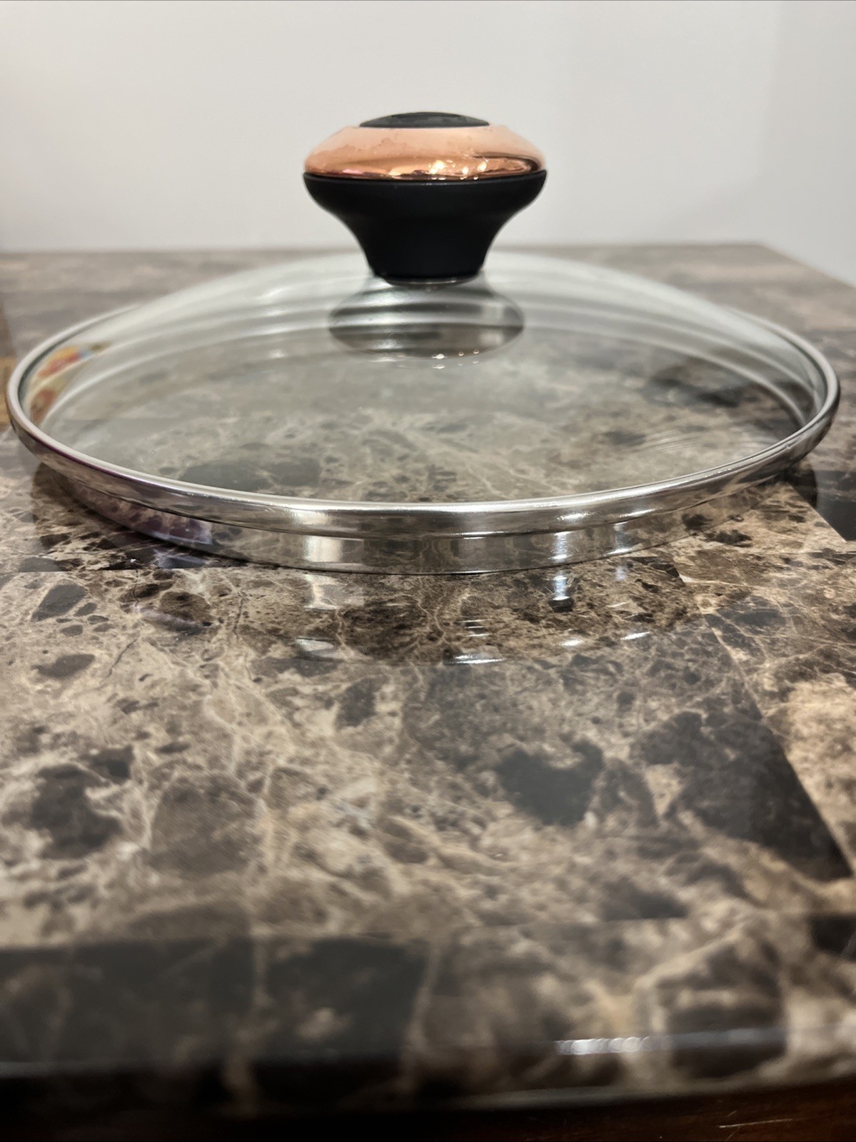 Replacement Glass Lid Paula Deen Copper and Black 7 inch for pan or pot