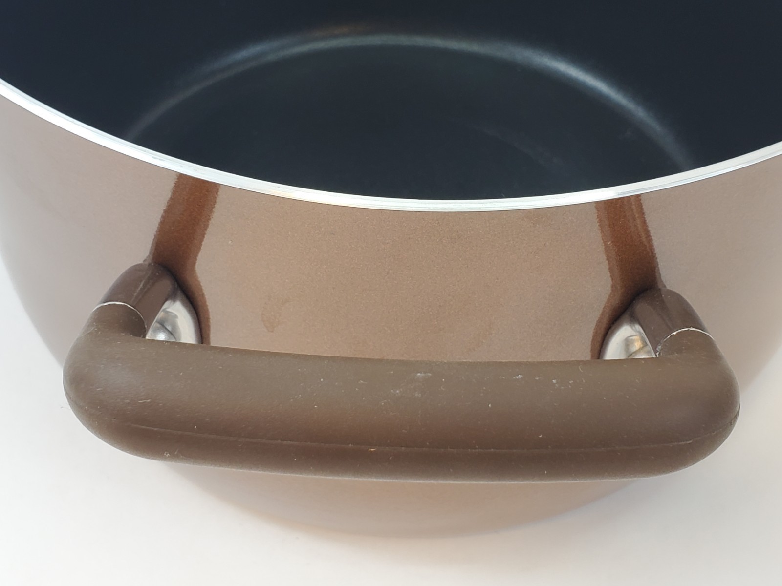 FARBERWARE 6 Qt Stock Pot Brown Non Stick Aluminum With Handles