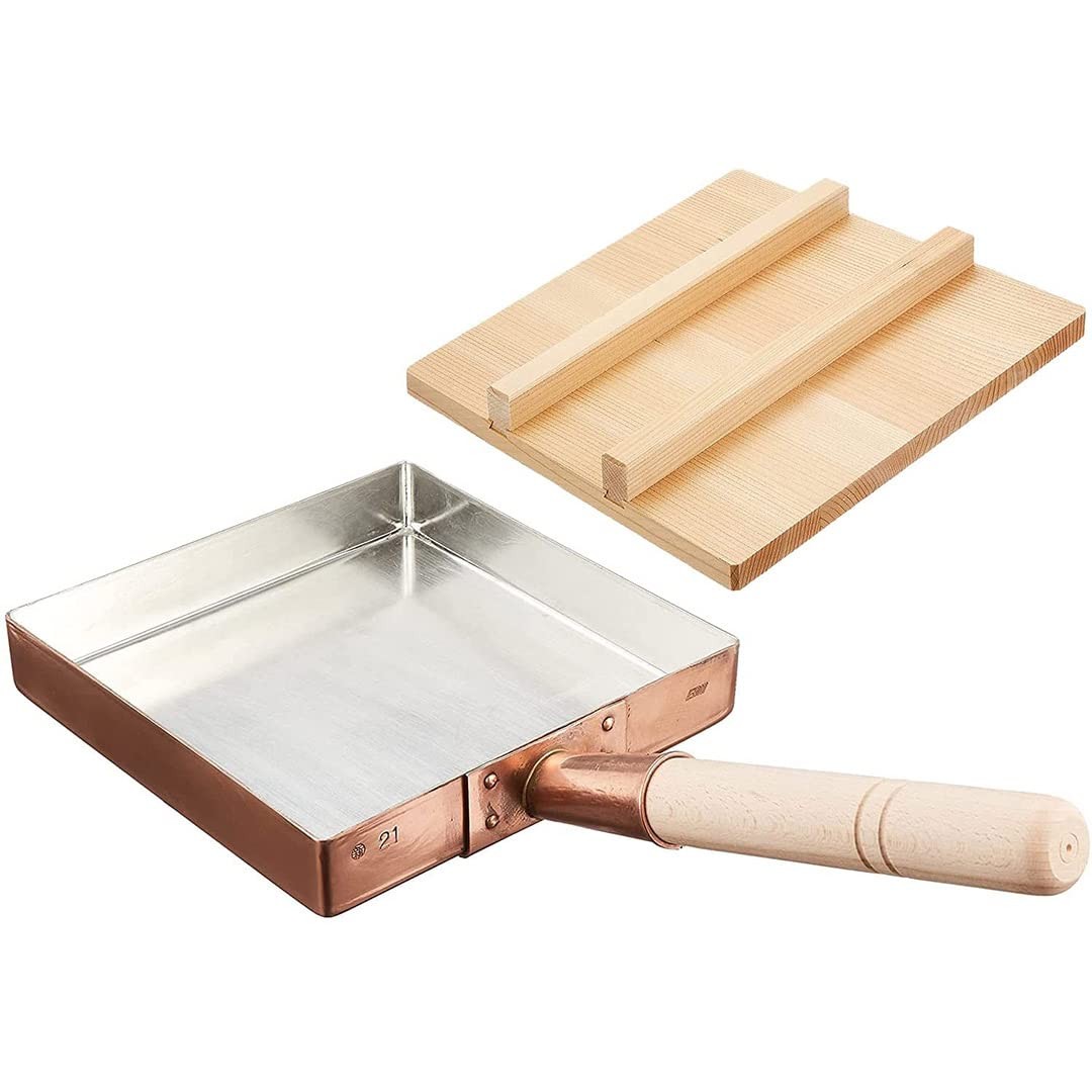 TIKUSAN Japanese Tamagoyaki Pan Omelets Copper 8.3 x inch,
