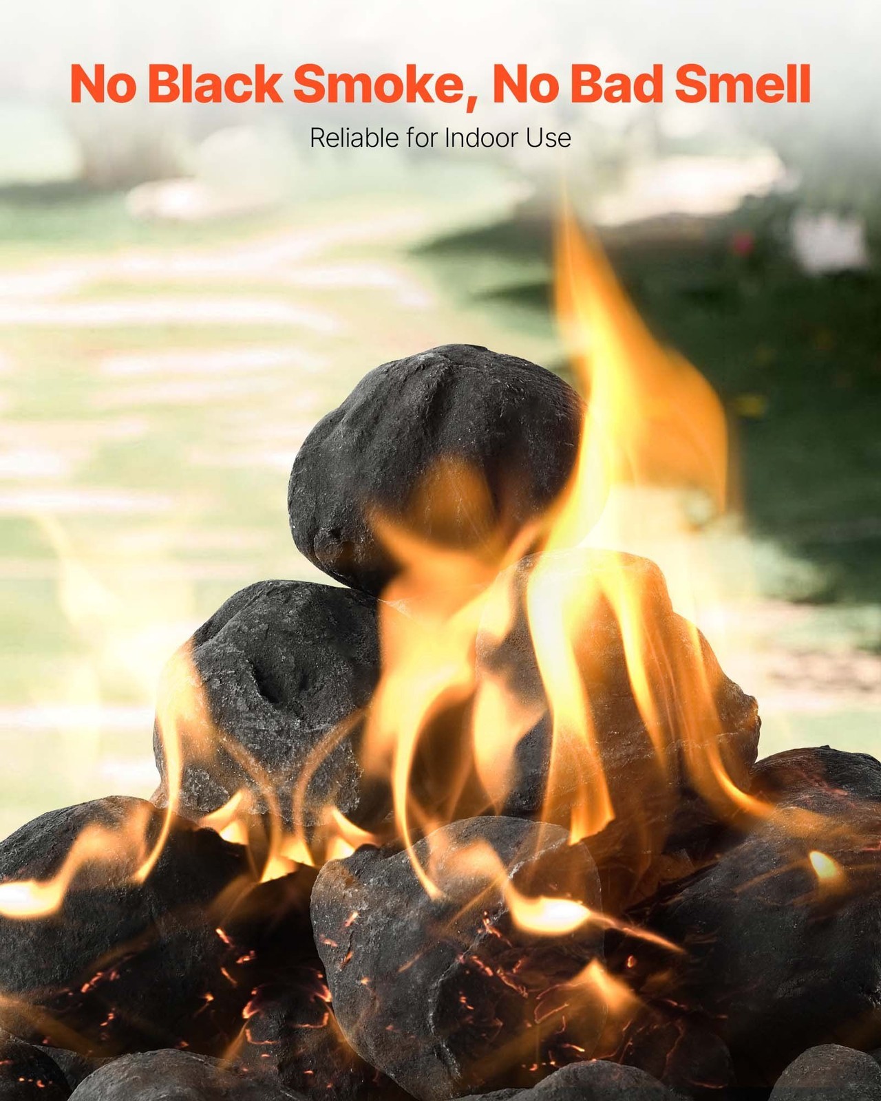 25pcs 1.2-2.0in Premium Ceramic Fireballs 800°C Smokeless Burn
