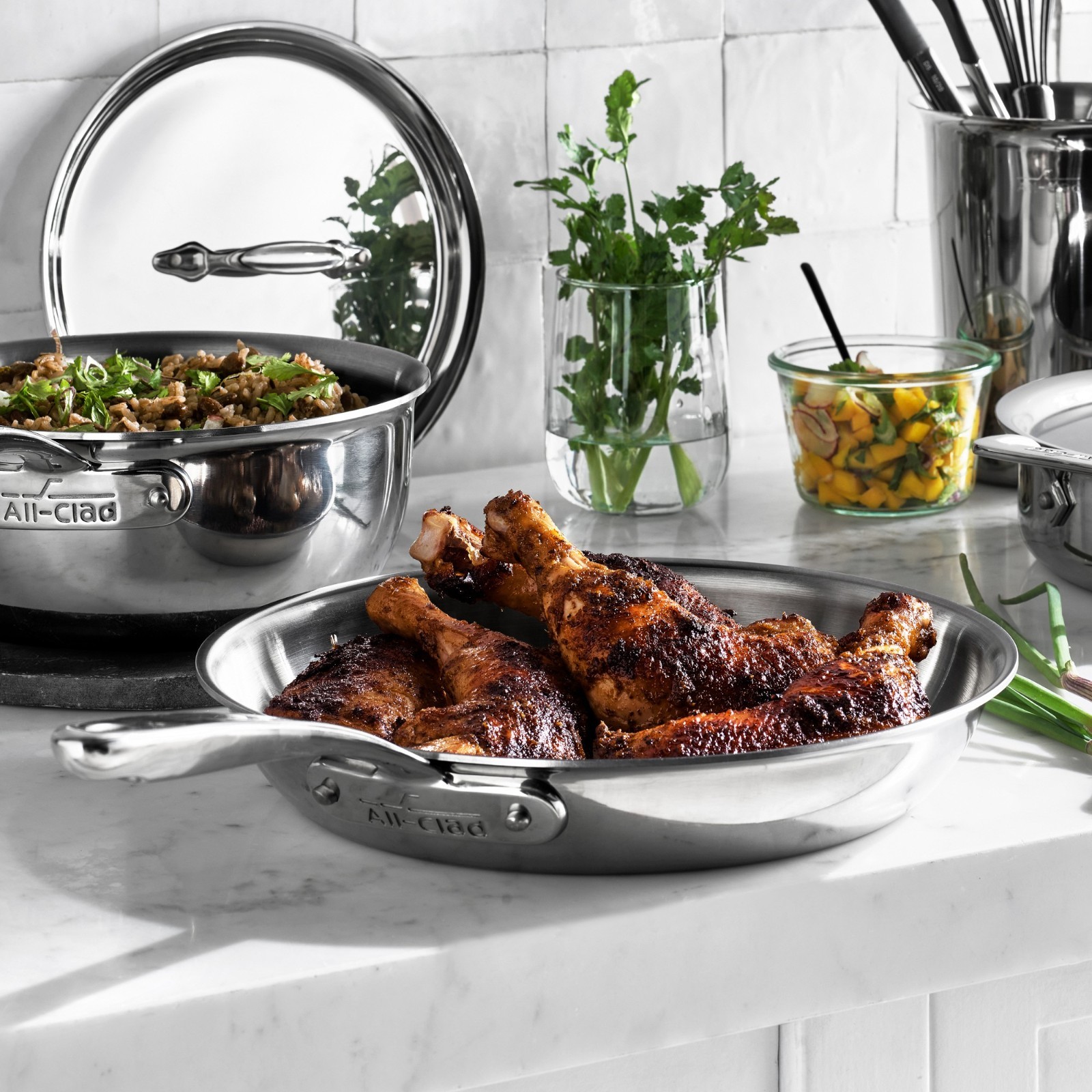 All-Clad G5 Graphite Core Stainless-Steel Fry Pans 10.5″