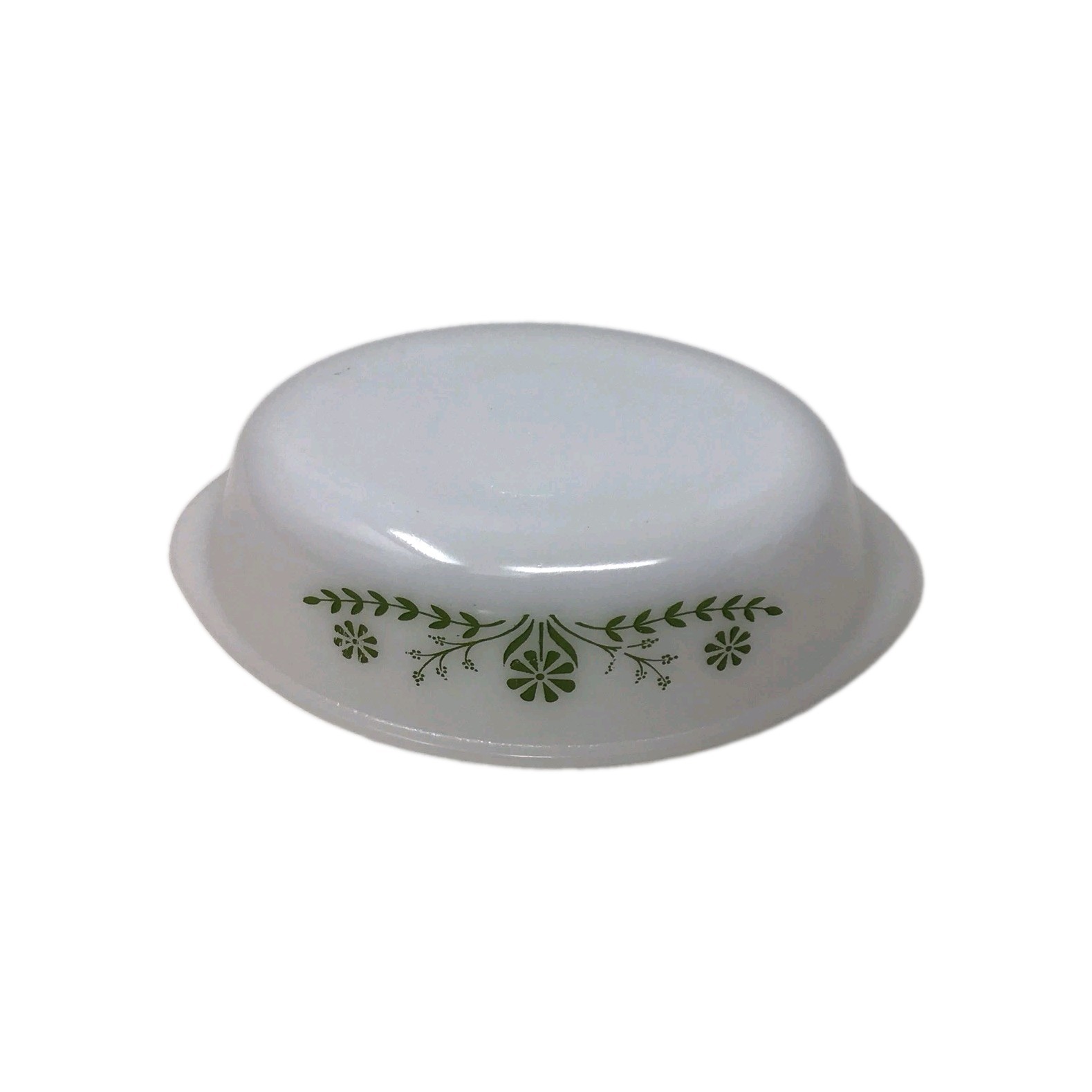 Glasbake Green Daisy Oval Casserole Dish NO Lid USA J235 Ovenware 10”x6” Vintage