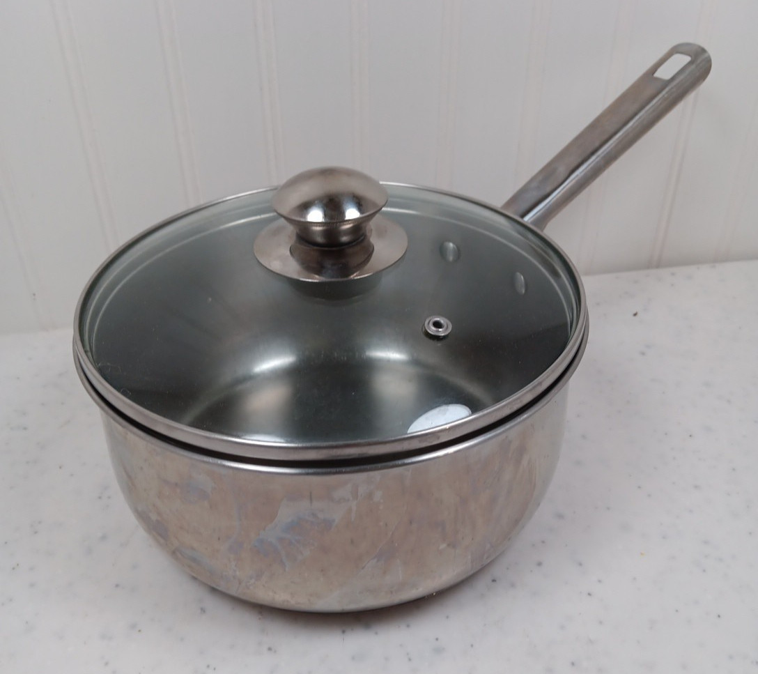 2.5qt Kerby & Allen Sauce Pan With Glass Lid Stainless Steel