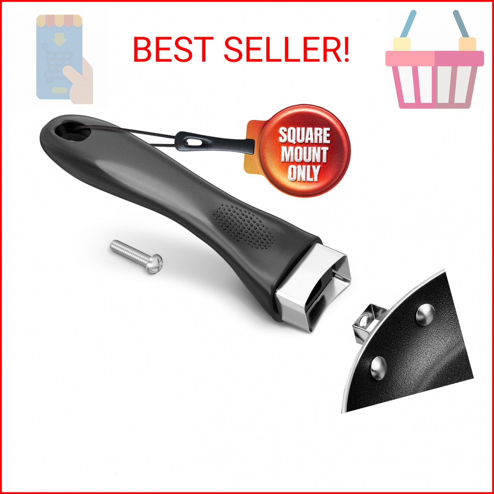 Pot Handle Replacement – 6.1″ Bakelite Pot Handles Replacement with Metal Screw,
