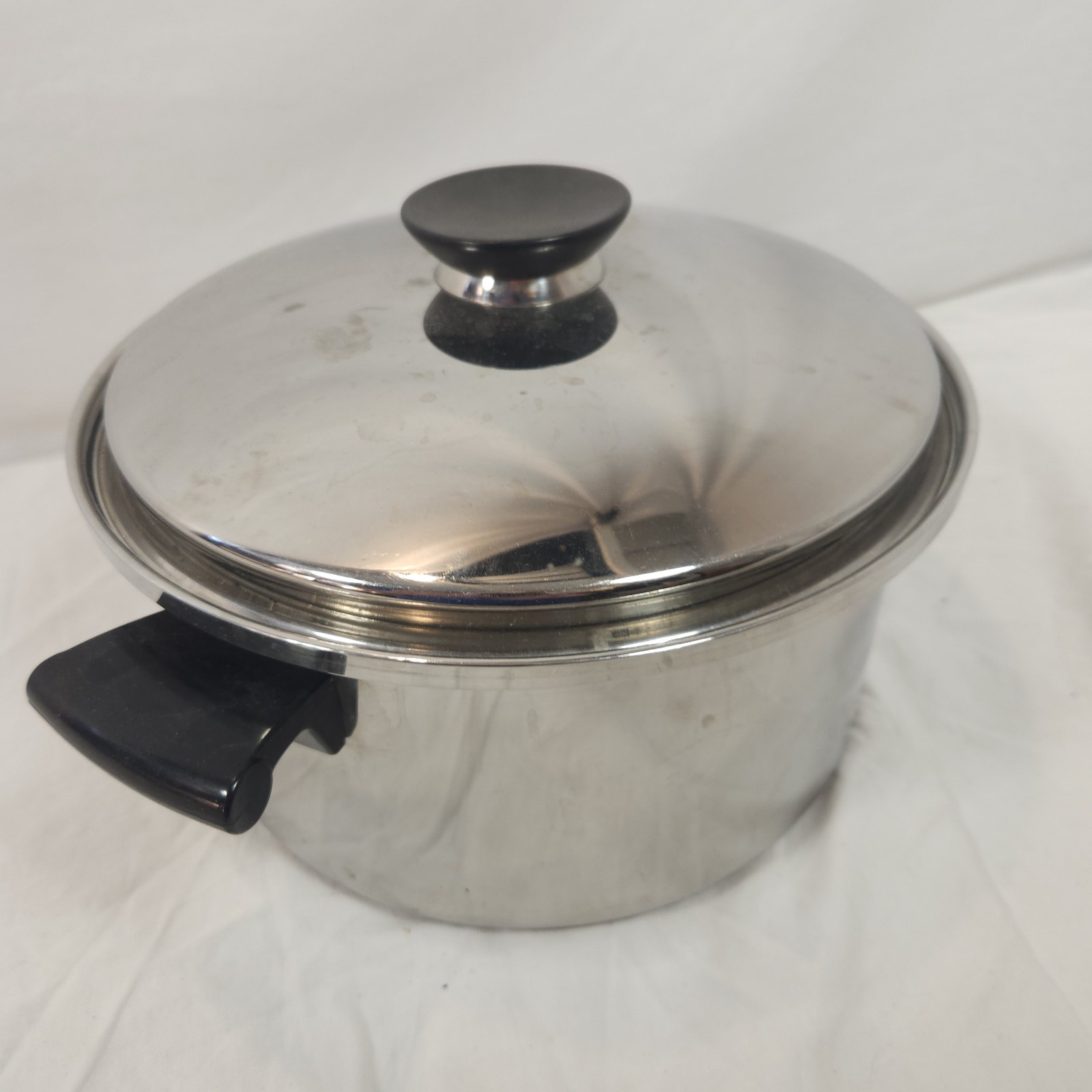 Vintage Seal O Matic 5 Qt Stock Pot Stainless USA 3 Ply Cooking