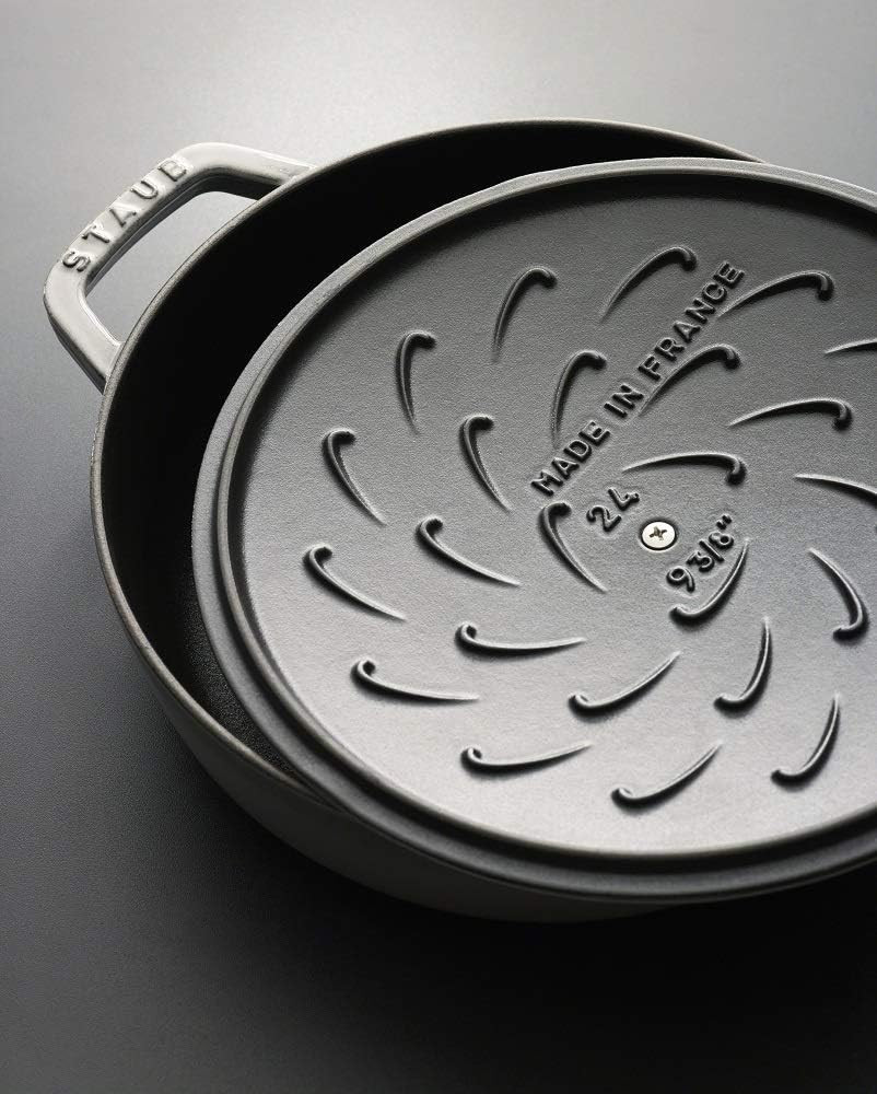 Graphite-Grey 28cm Cast Iron Chistera – Durable and Stylish Cookware