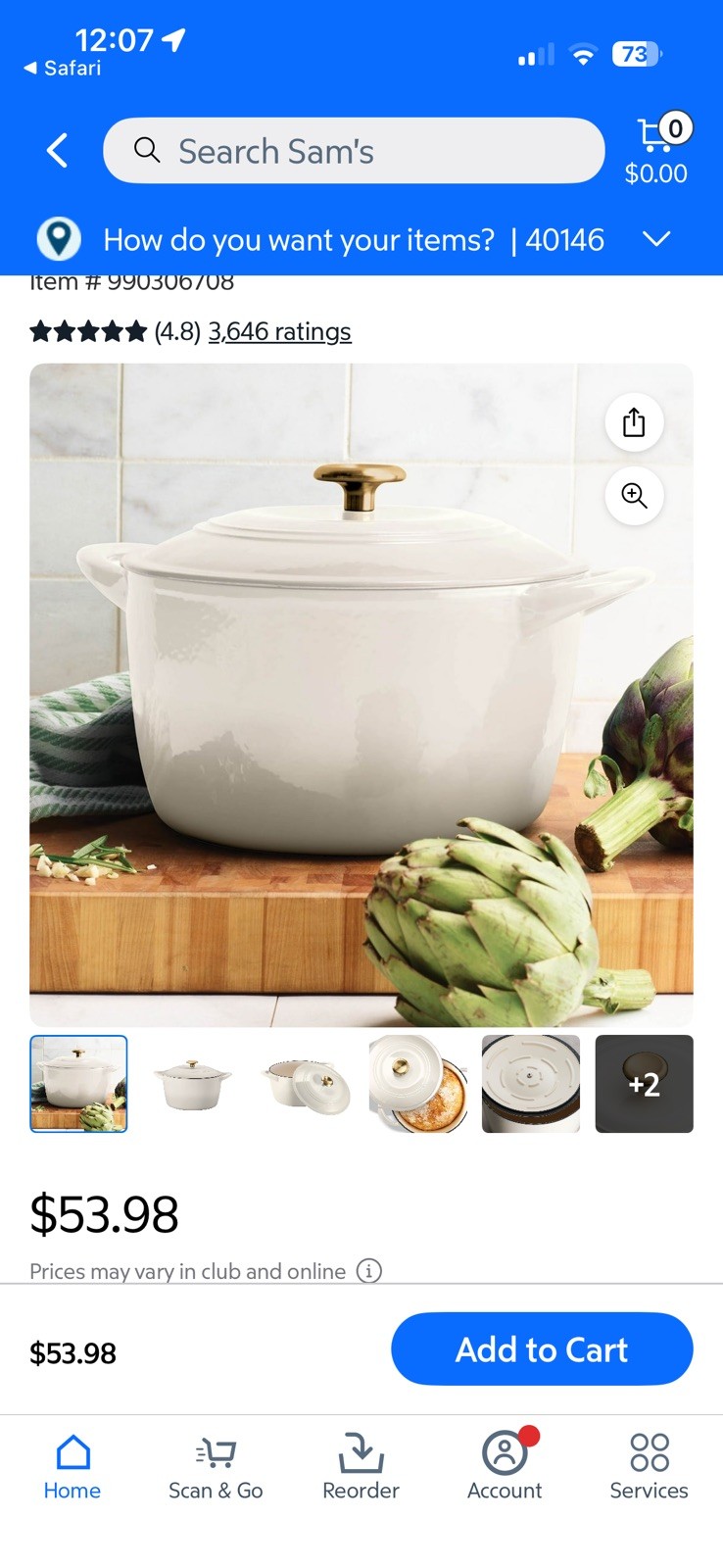 Tramontina 7 Quart Enameled Cast Iron Round Dutch Oven