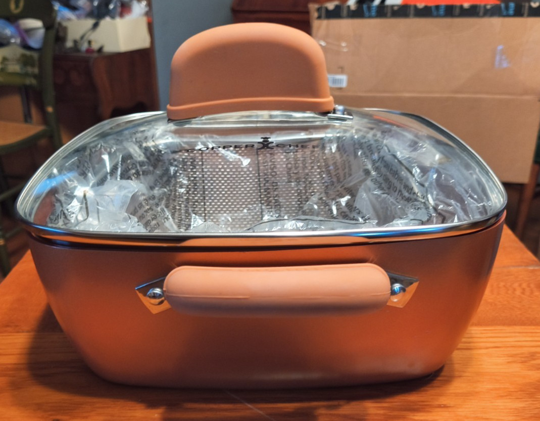 Copper Chef Nonstick XL Steamer Sauté 6.7 Quart Pan NEW