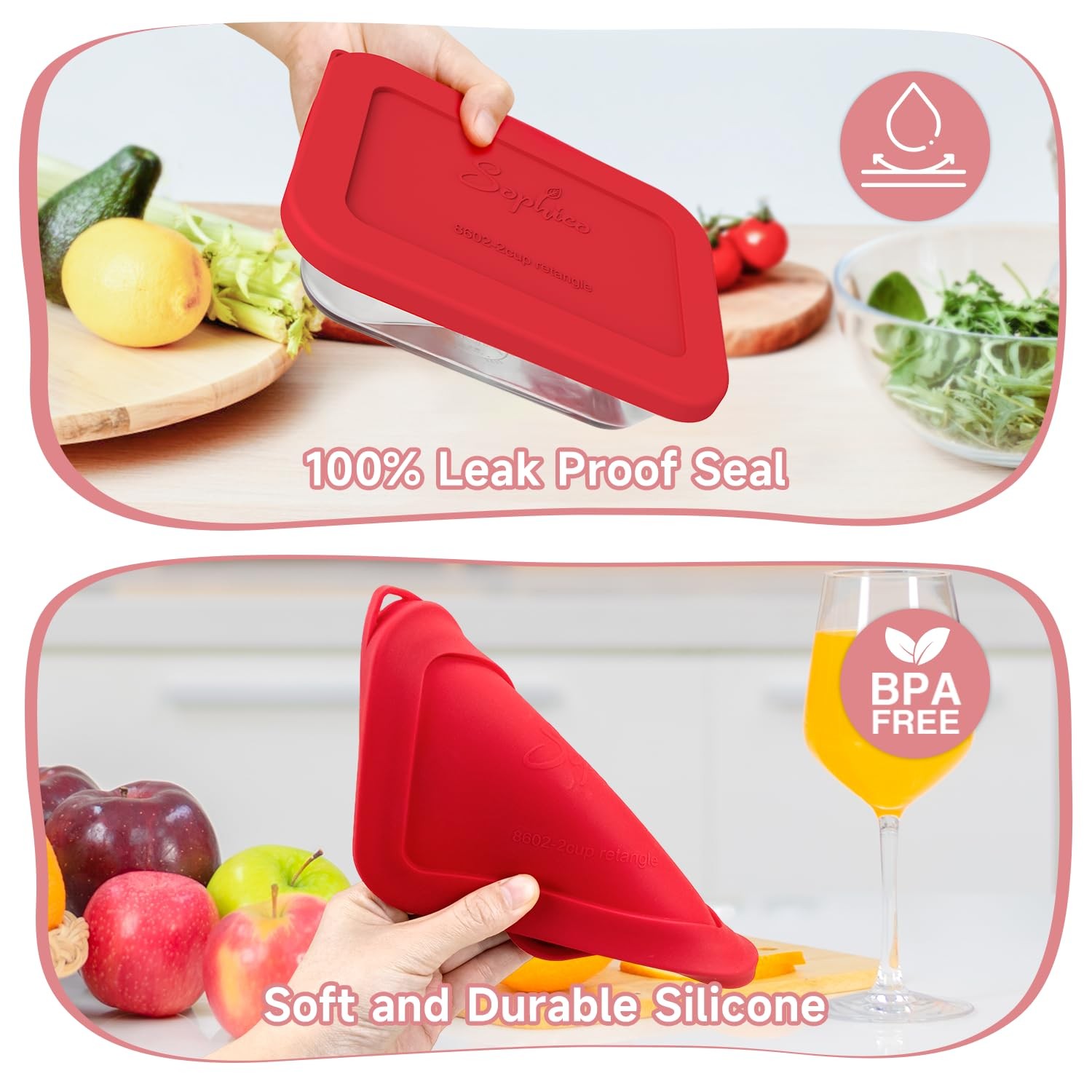 Sophico Silicone Storage Lids Cover Replacement for Pyrex Freshlock and SNAPW…