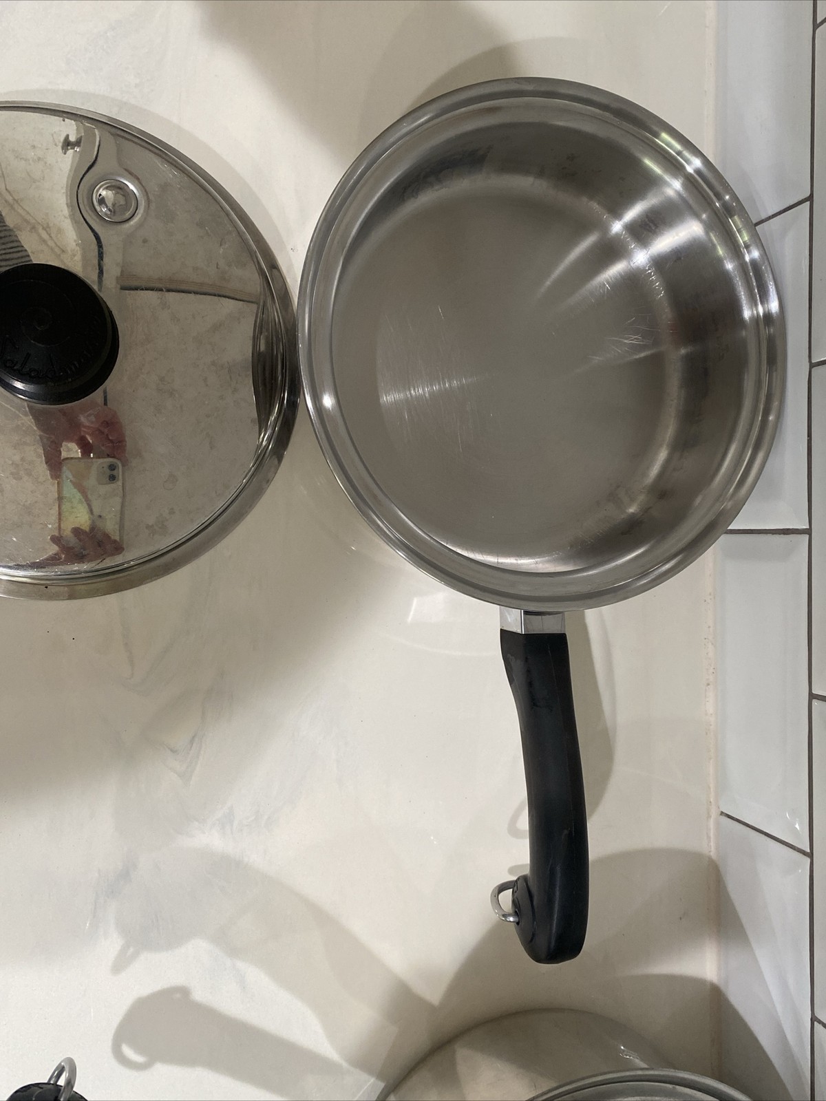 Saladmaster Cookware TP304S Stainless Steel Five Star 9”Fry/saute Pans With Lids