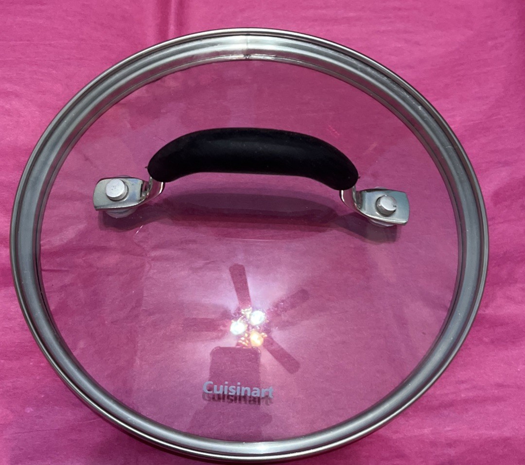 Cuisinart 6 3/4″ OD – 6″ ID Replacement Glass Lid Rubber Coated Handle