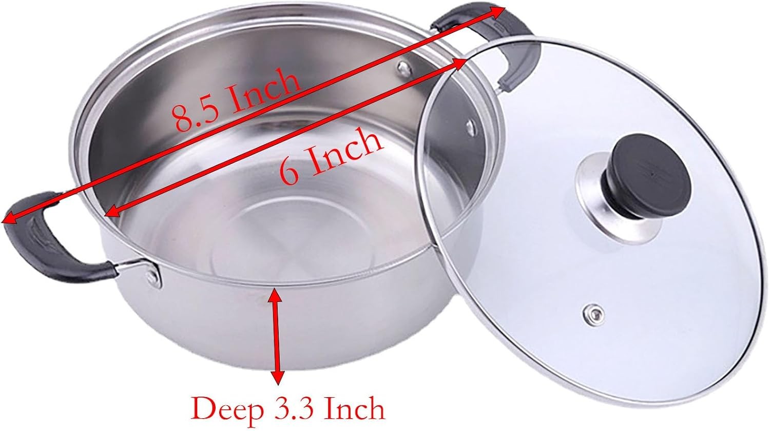Small Saucepan, 0.9 Quart Double Handle Milk and Soup Pot with Lid for Warming,