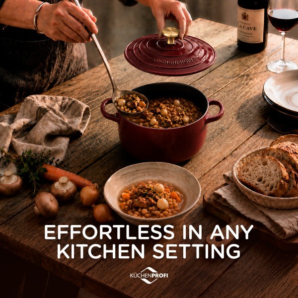 Frieling Küchenprofi Provence Dutch Oven, 4.4 Qt Enameled Cast Iron Pot – 9.5″
