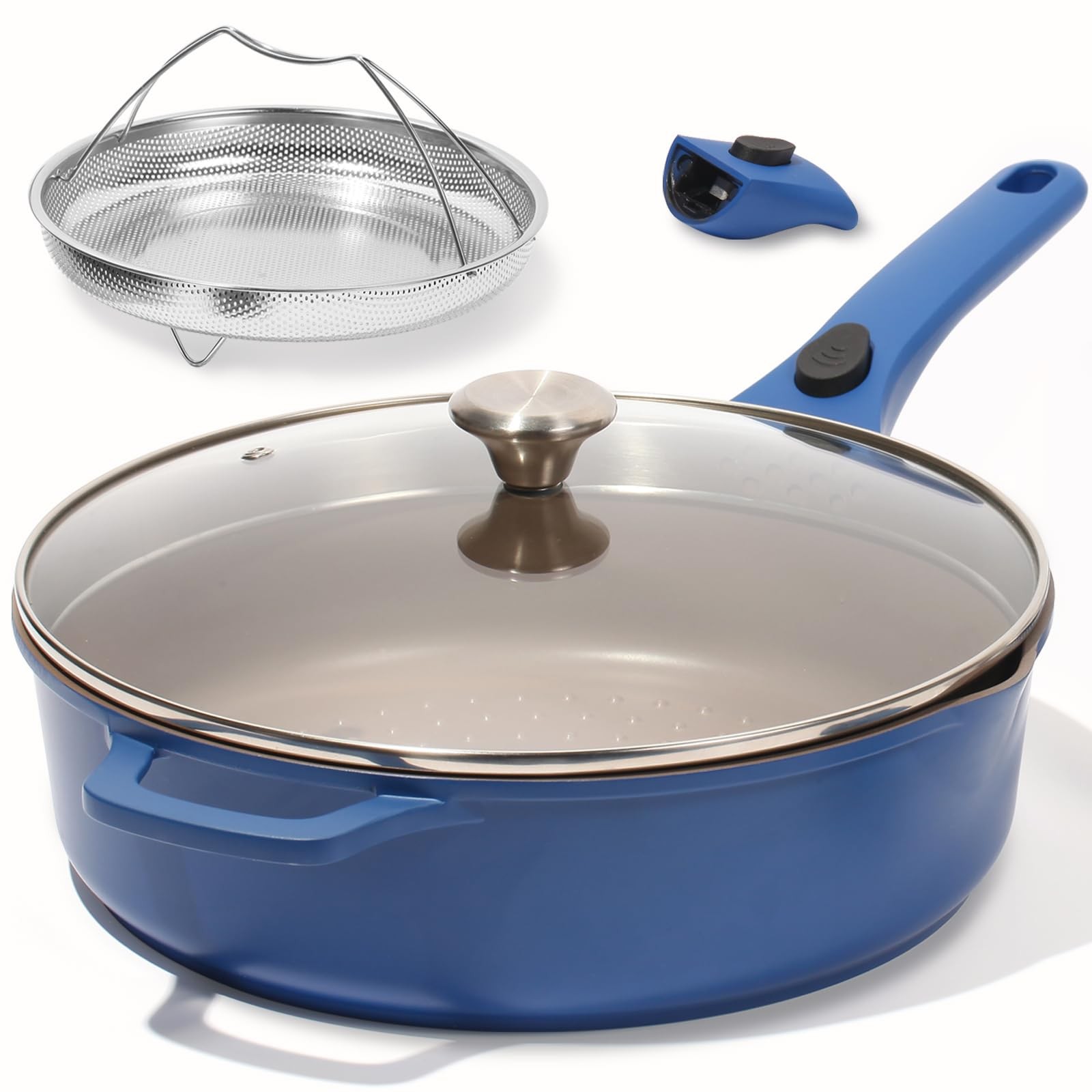 Nonstick Always Pan with Lid, 11 Inch(4.5 Qt) Deep Frying Skillet Sauté Pan, …