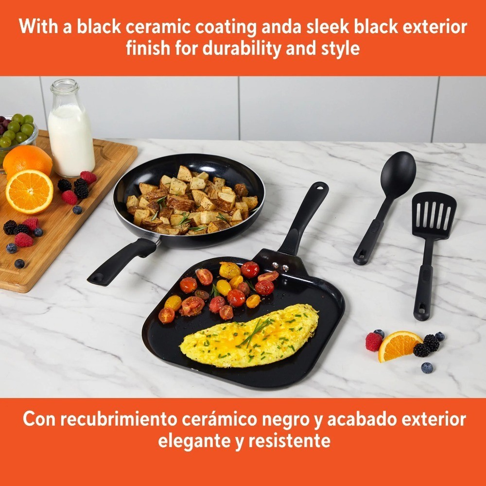 4-Piece Nonstick Ceramic Cookware Set with Stay-Cool Handles, 10 & 10.5 Inch