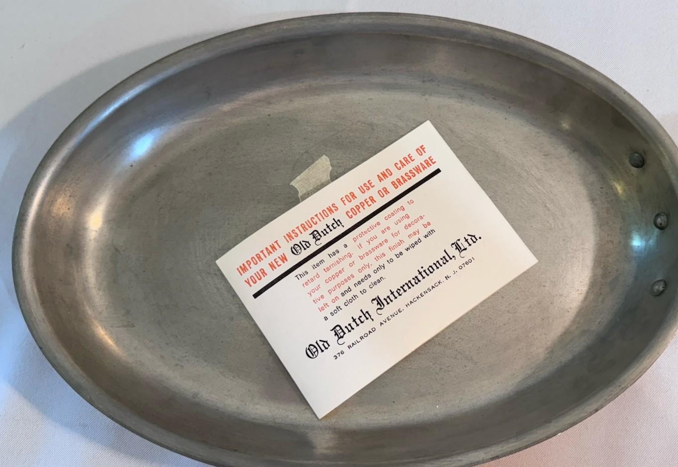 Old Dutch International Solid Copper Au Gratin Pan And Saute Pan 12.5 Inches NWT