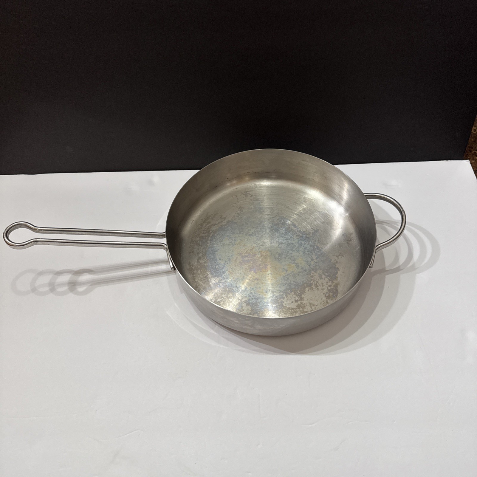 Revere Pro Line Sauté Frying Pan 6710 Stainless Steel Copper Core Heavy 10.4 In