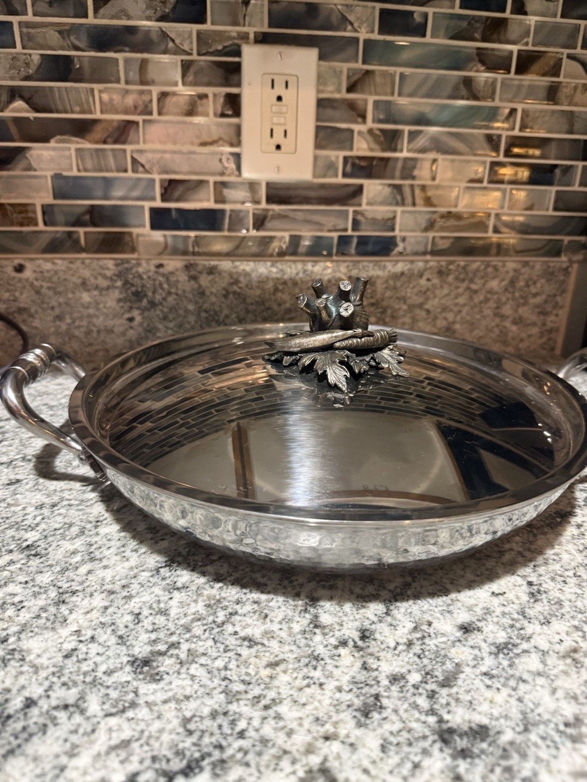 Ruffini hammered stainless steel! FA-501-09 Casserole with lid Pan!