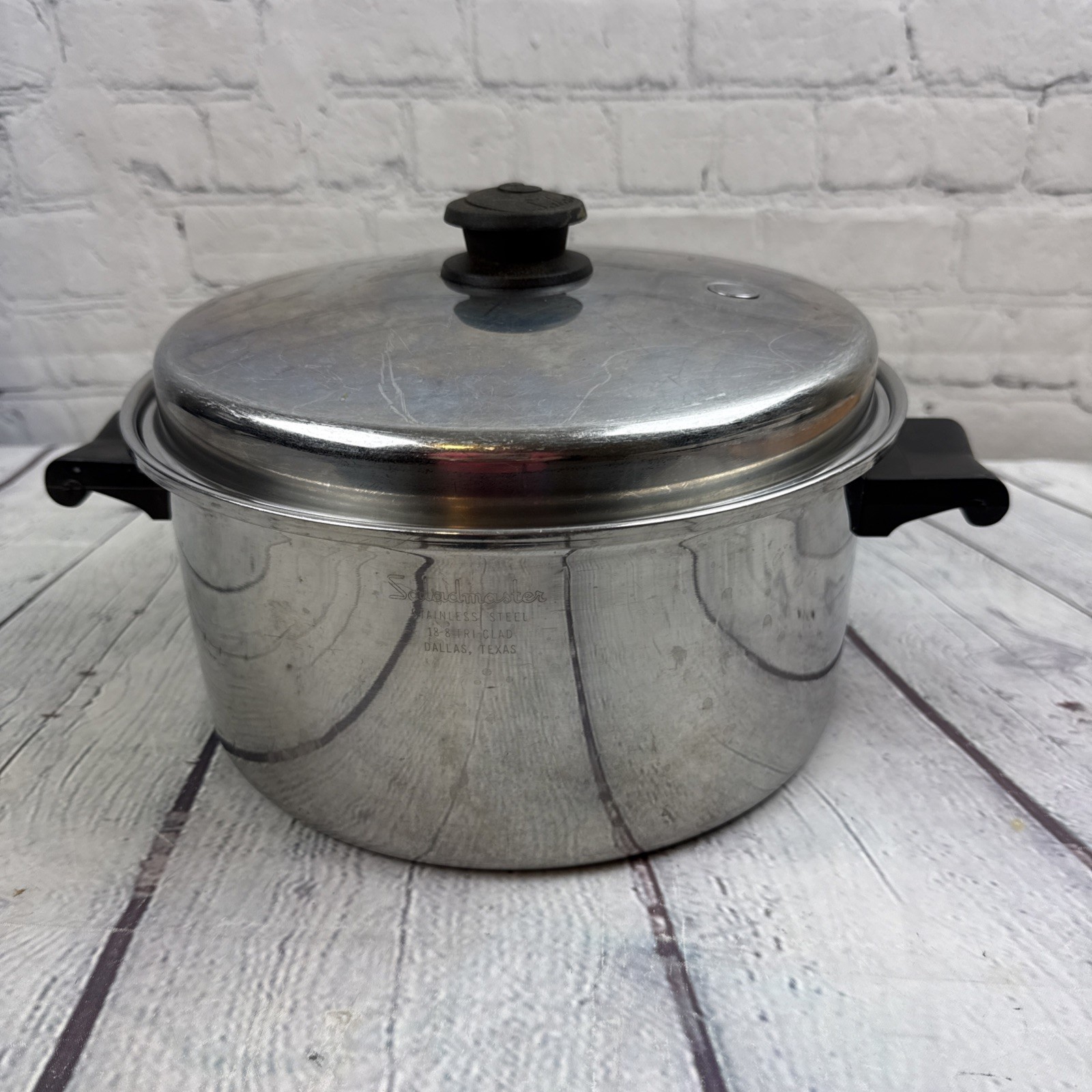 Saladmaster Stockpot 6.5 Qt Dutch Oven Multi-Ply Stainless Waterless Fry Pan Lid