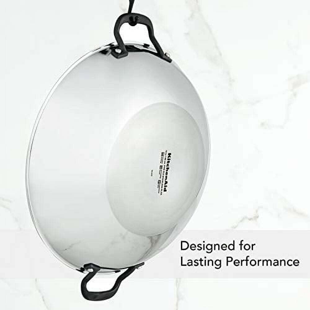 WOK KITCHENAID COOKWARE 15″ STAINLESS STEEL 5-PLY CLAD PAN INDUCTION FLAT BOTTOM