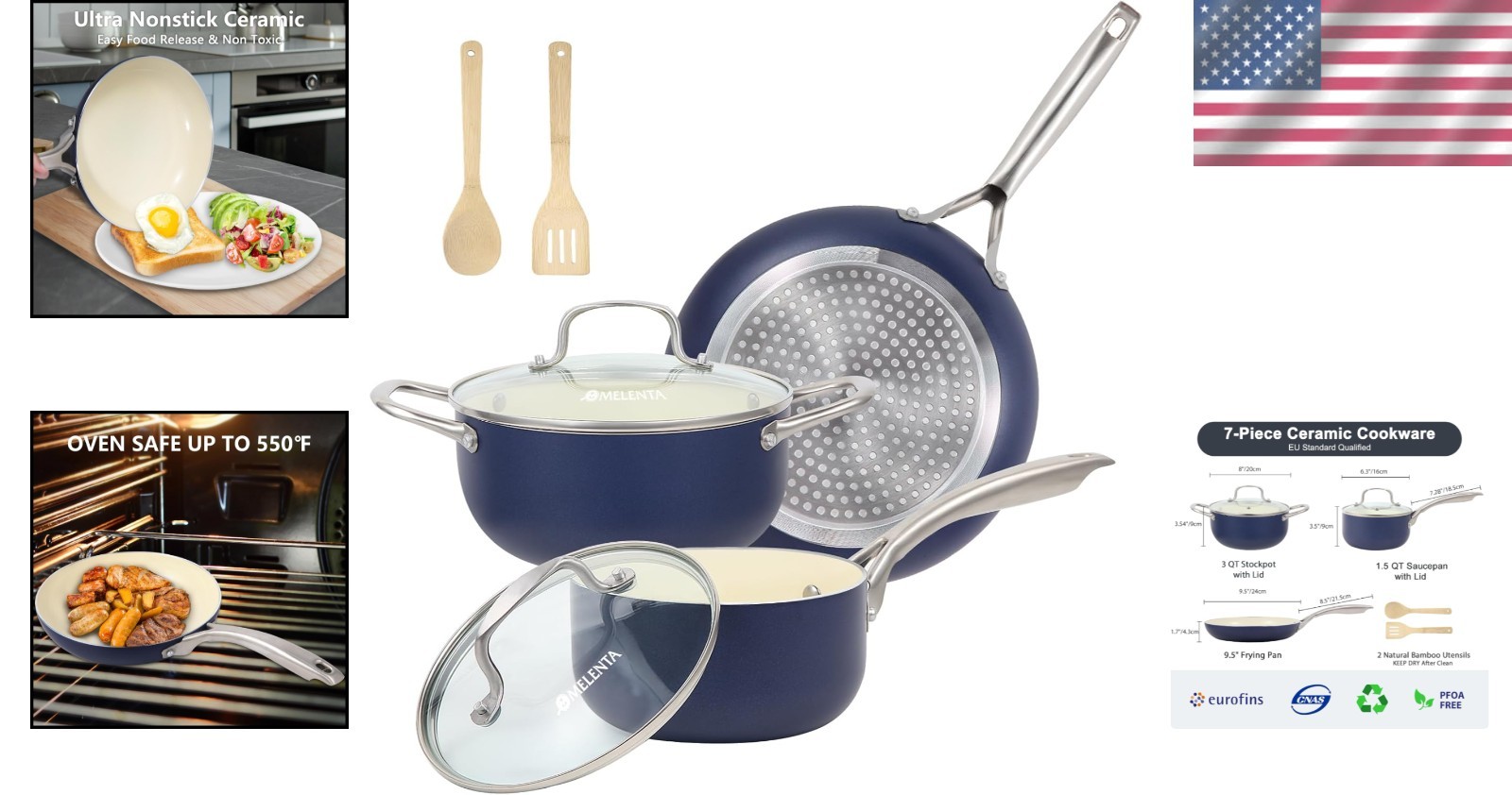 Induction Compatible 7-Piece Nonstick Cookware Set – Safe, Stylish & Functional