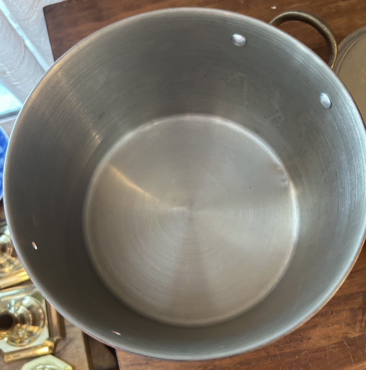 Copper Round Stockpot With Lid Missing Handle