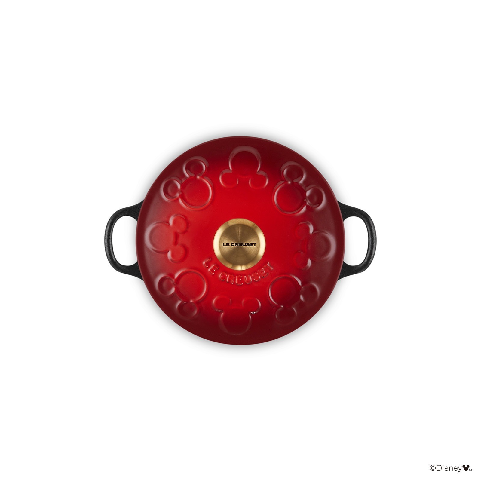 Le Creuset Cast Iron Mickey Mouse Marmite Cherry Red matt Black 18cm
