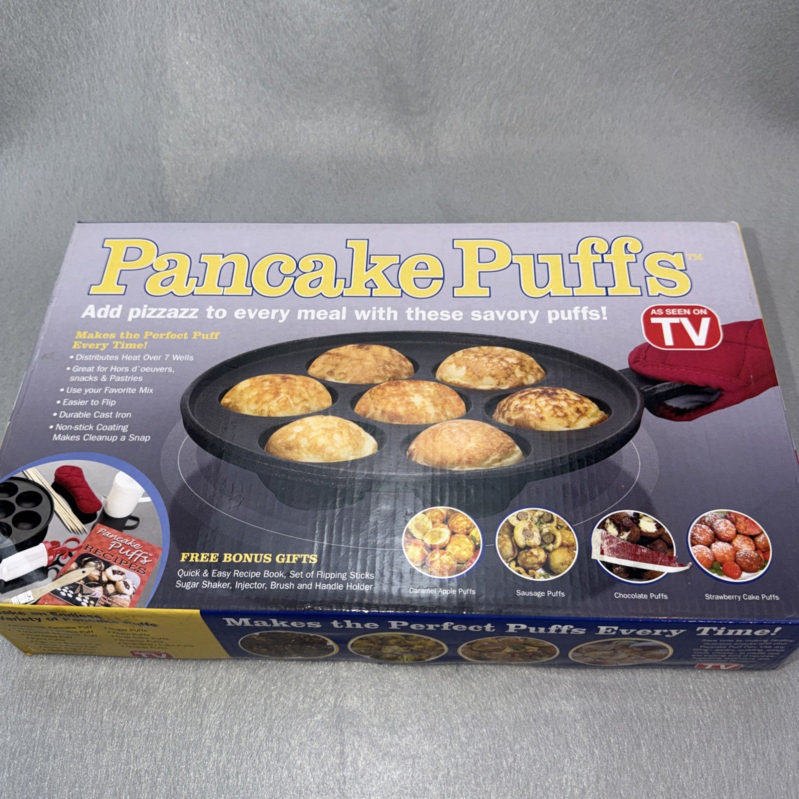 Pancake Puffs Cast Iron Pan Bonus Gifts As Seen TV + BONUS Shaker Recipes