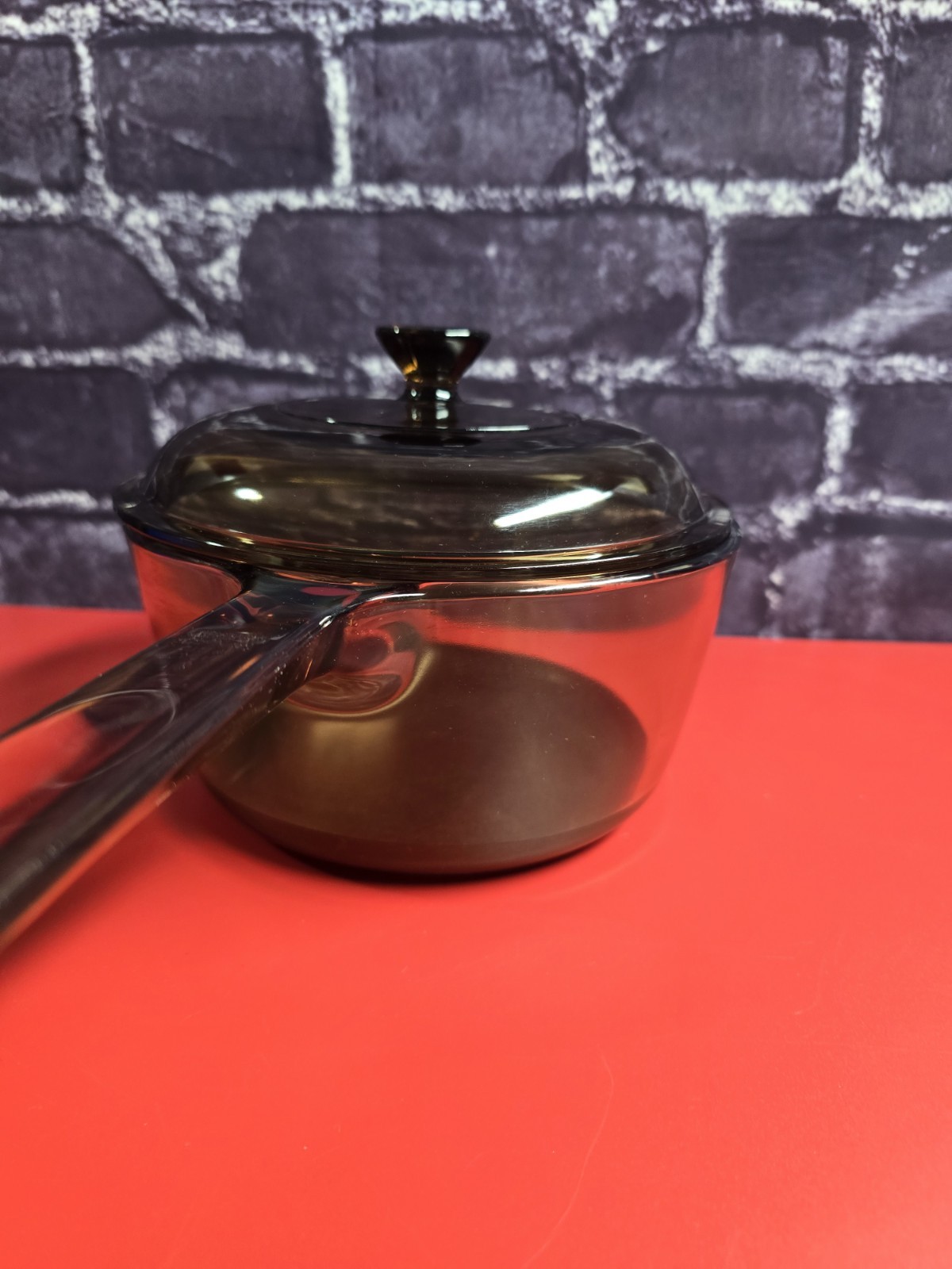 Corning Ware Visions 1.5L Amber Pan Pot with Lid USA Non Stick Vintage